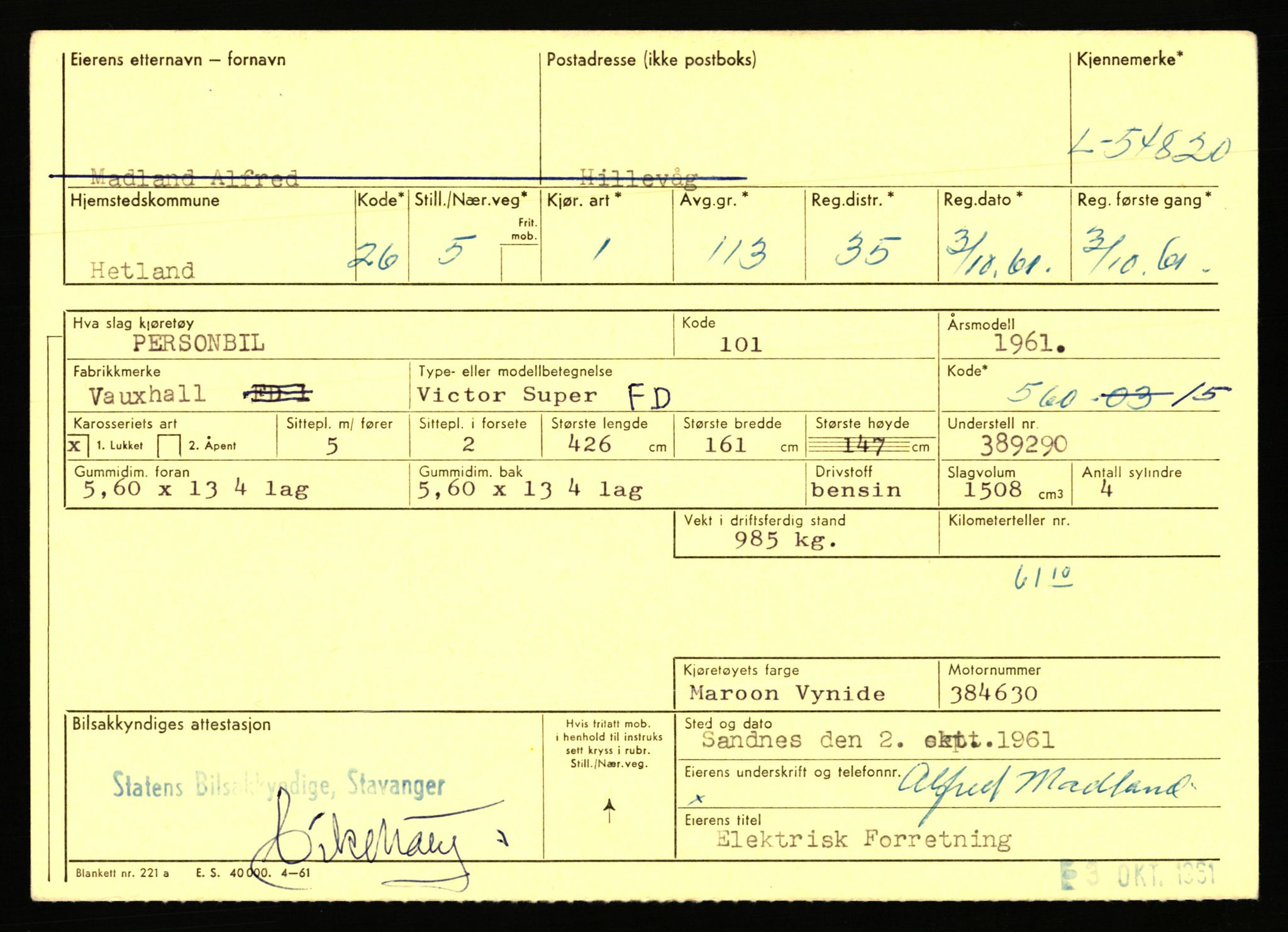 Stavanger trafikkstasjon, AV/SAST-A-101942/0/F/L0054: L-54200 - L-55699, 1930-1971, p. 1281