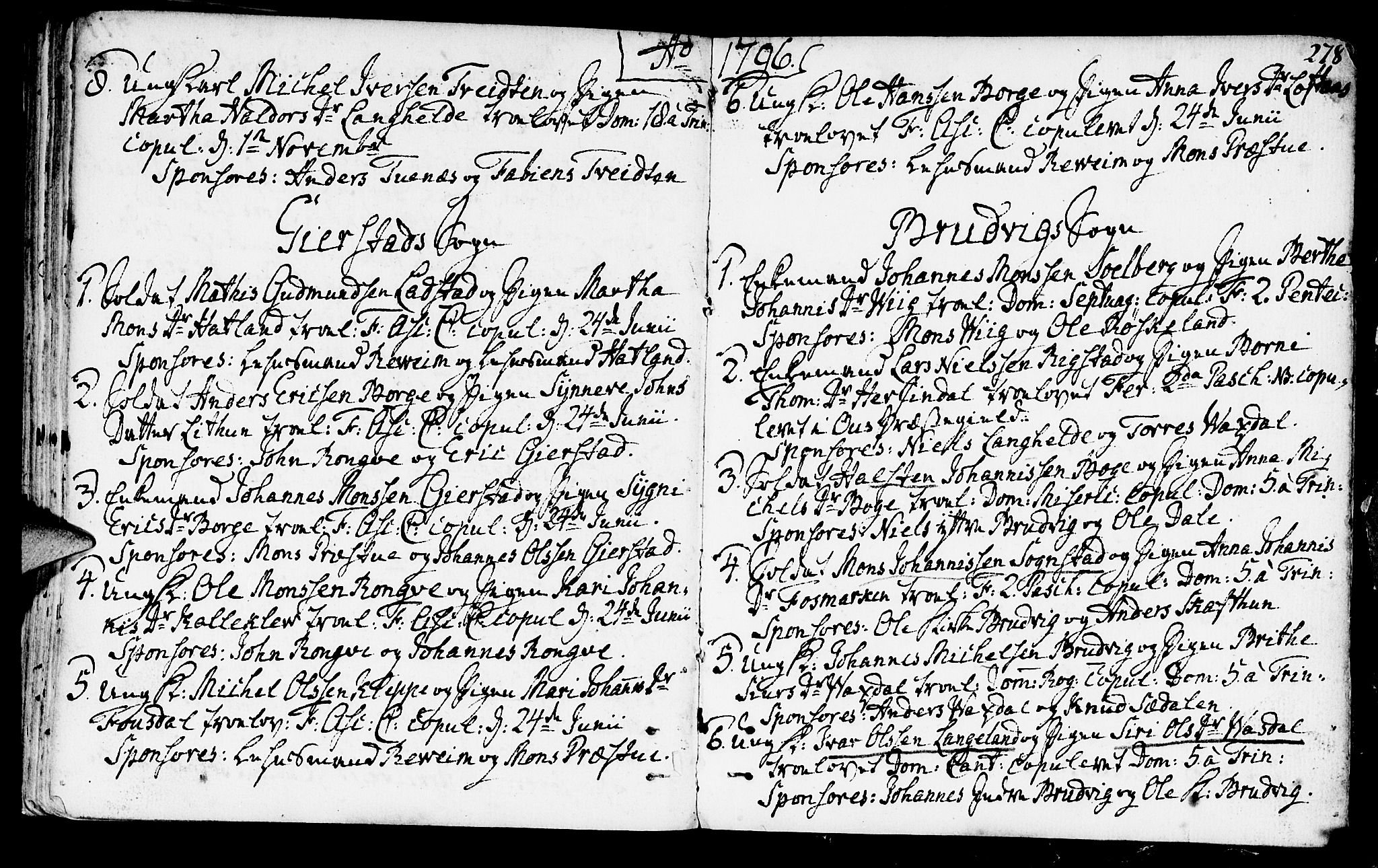 Haus sokneprestembete, AV/SAB-A-75601/H/Haa: Parish register (official) no. A 10, 1782-1796, p. 278