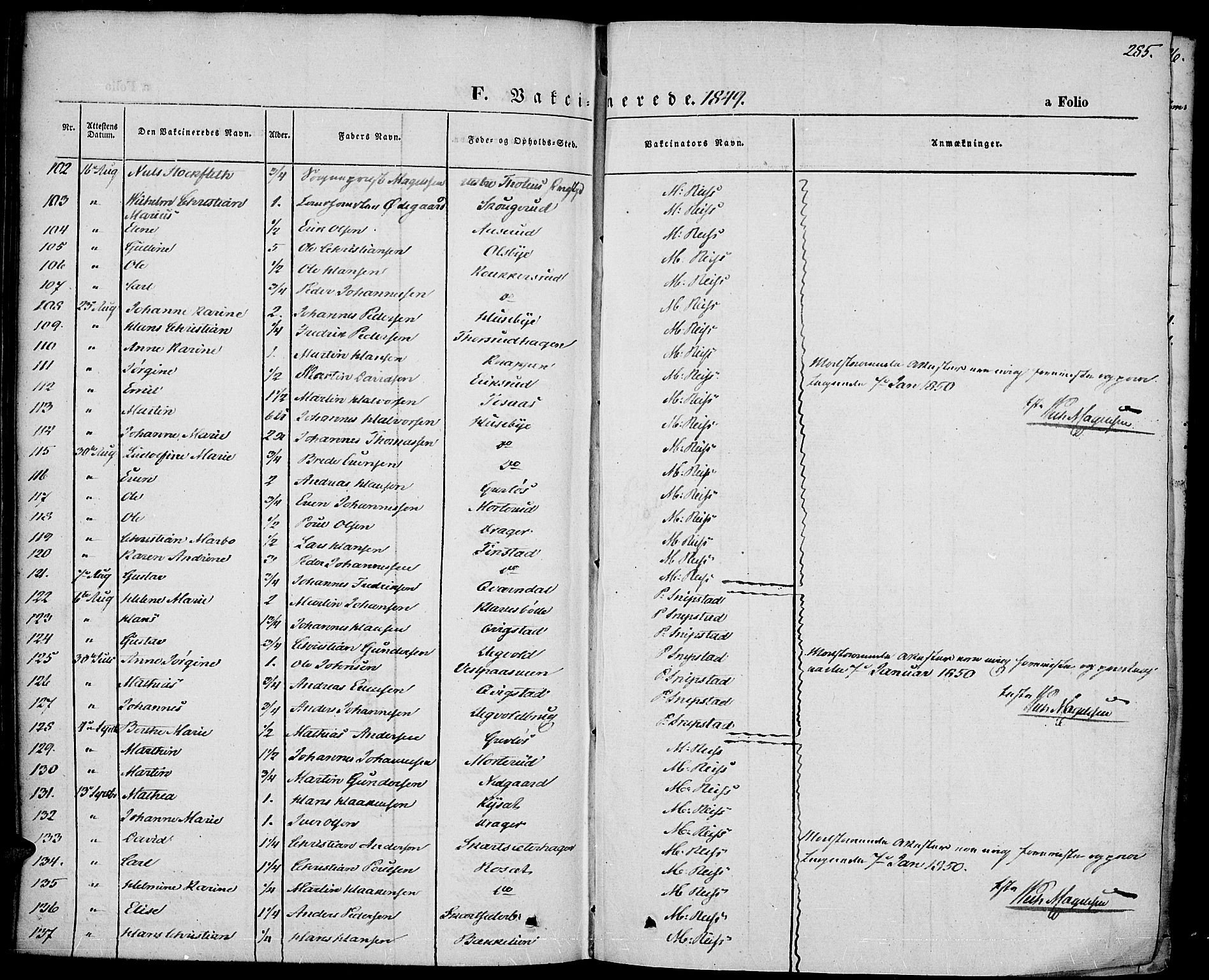 Vestre Toten prestekontor, SAH/PREST-108/H/Ha/Haa/L0004: Parish register (official) no. 4, 1844-1849, p. 285