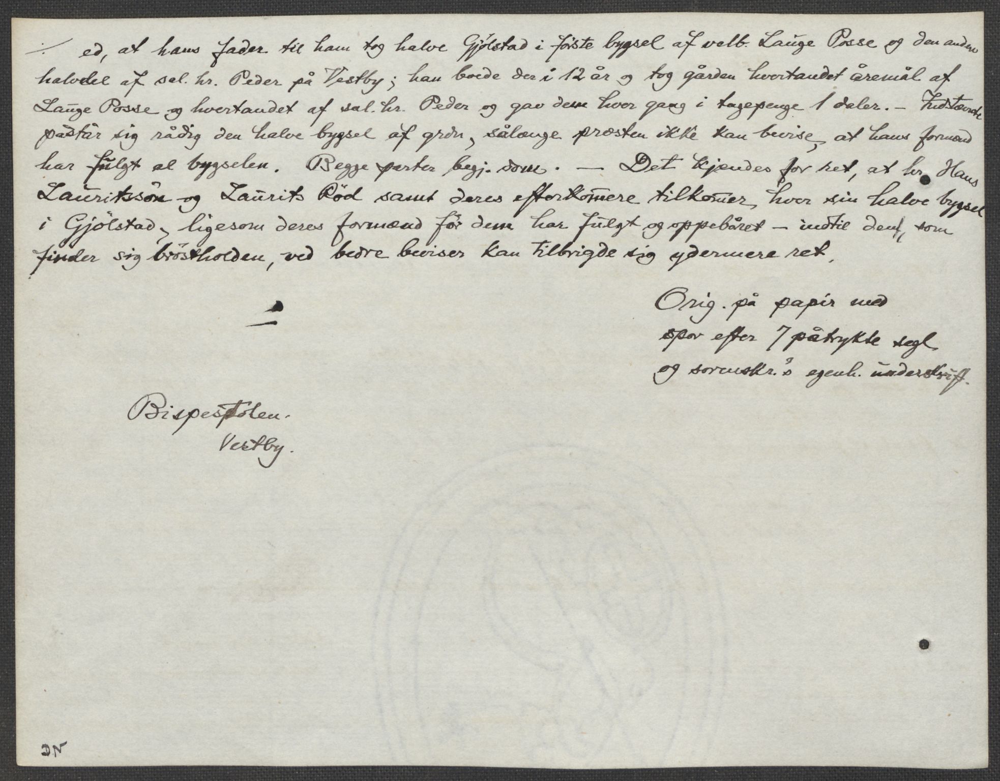 Riksarkivets diplomsamling, RA/EA-5965/F15/L0006: Prestearkiv - Akershus, 1593-1865, p. 207