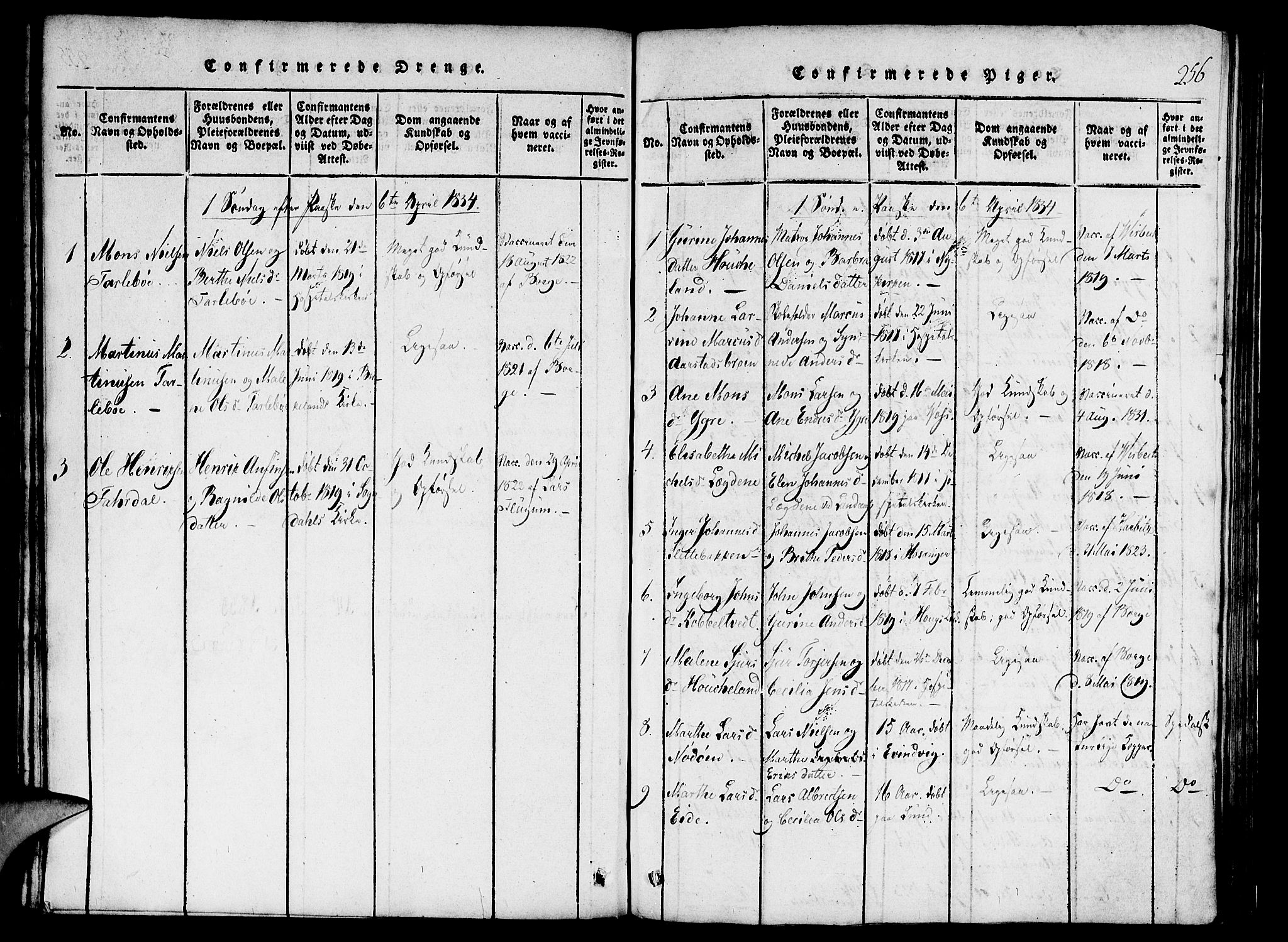 St. Jørgens hospital og Årstad sokneprestembete, AV/SAB-A-99934: Parish register (official) no. A 3, 1815-1843, p. 256