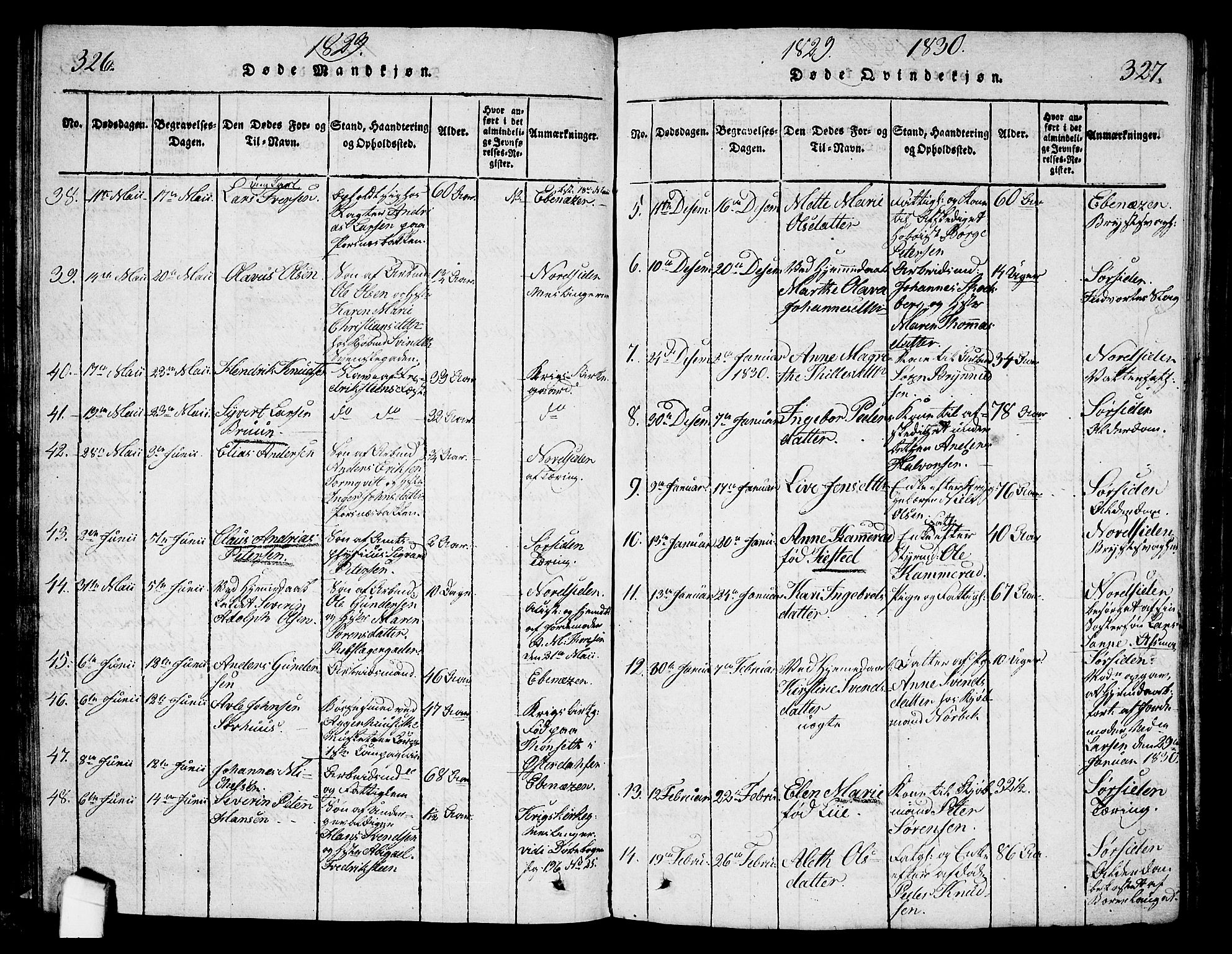 Halden prestekontor Kirkebøker, AV/SAO-A-10909/G/Ga/L0001: Parish register (copy) no. 1, 1815-1833, p. 326-327