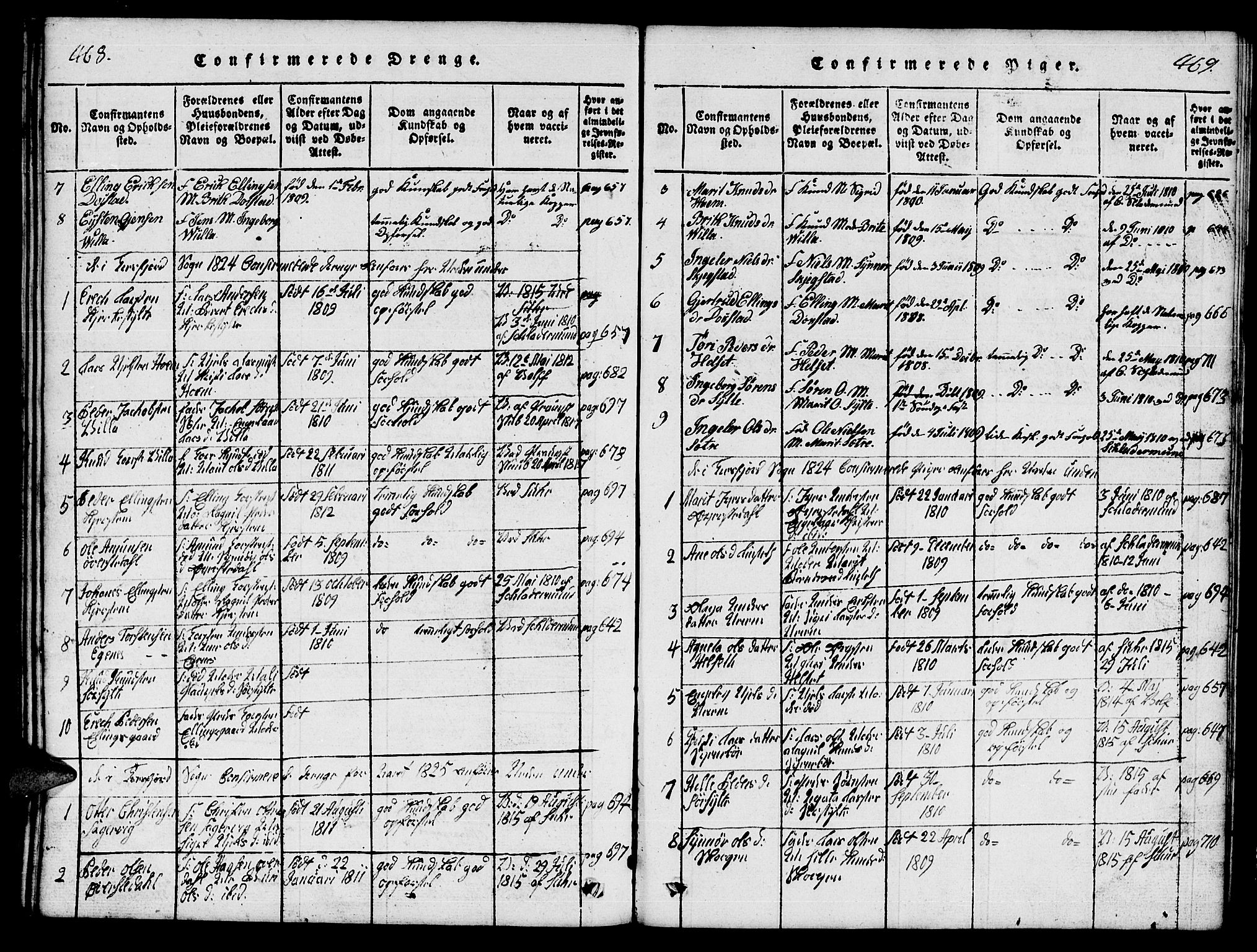 Ministerialprotokoller, klokkerbøker og fødselsregistre - Møre og Romsdal, SAT/A-1454/541/L0546: Parish register (copy) no. 541C01, 1818-1856, p. 468-469