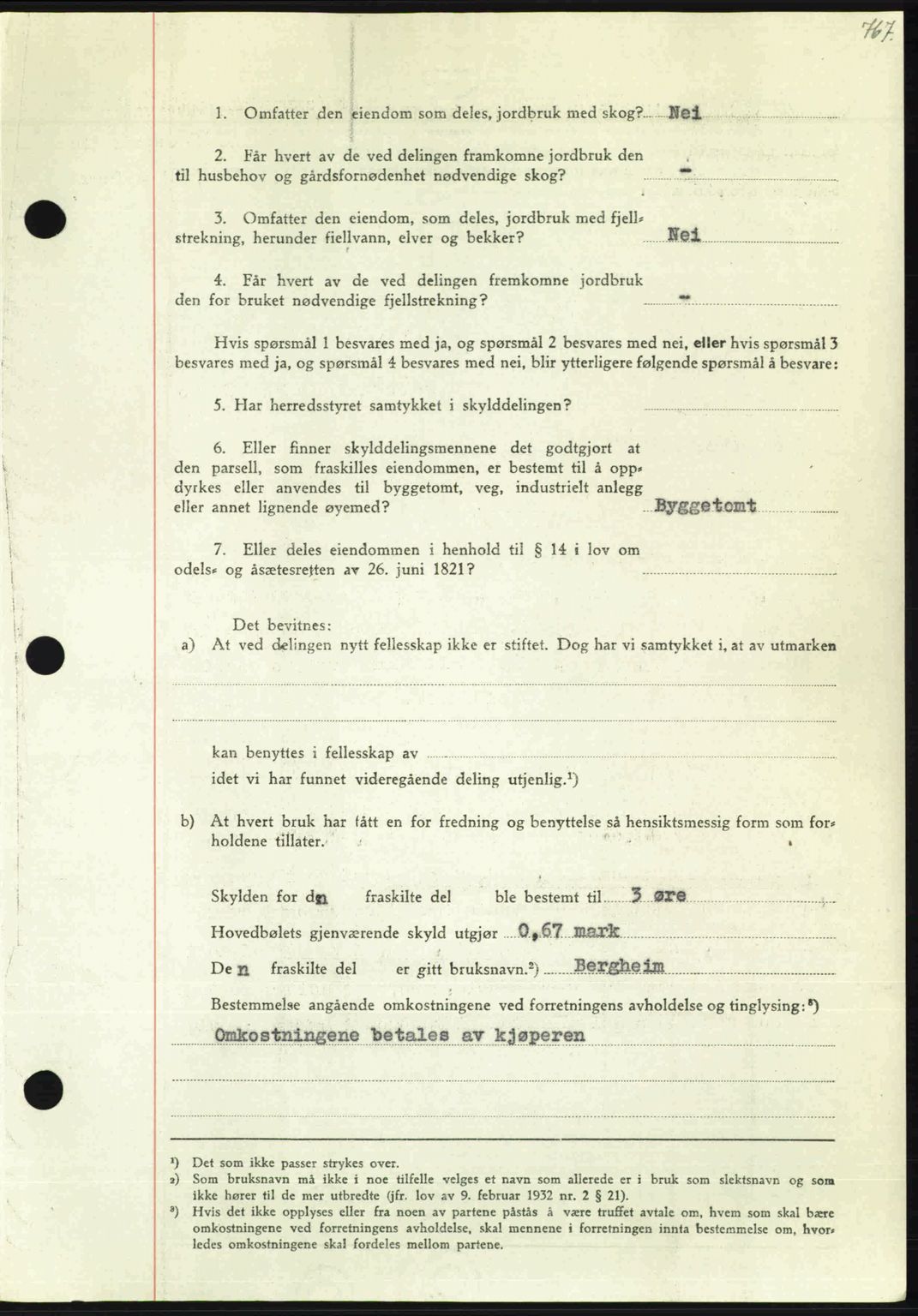 Nordmøre sorenskriveri, AV/SAT-A-4132/1/2/2Ca: Mortgage book no. A104, 1947-1947, Diary no: : 1000/1947