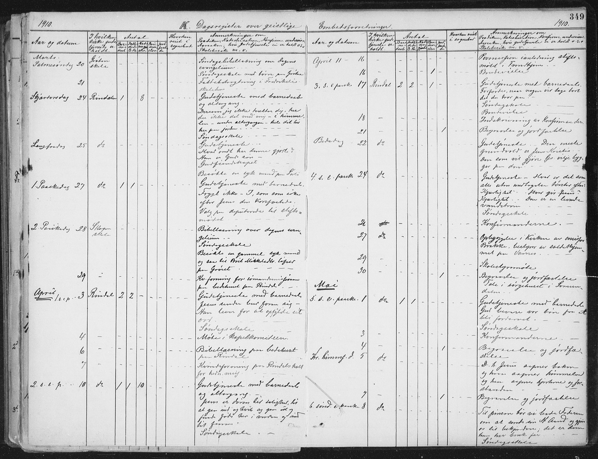 Ministerialprotokoller, klokkerbøker og fødselsregistre - Møre og Romsdal, AV/SAT-A-1454/598/L1072: Parish register (official) no. 598A06, 1896-1910, p. 349