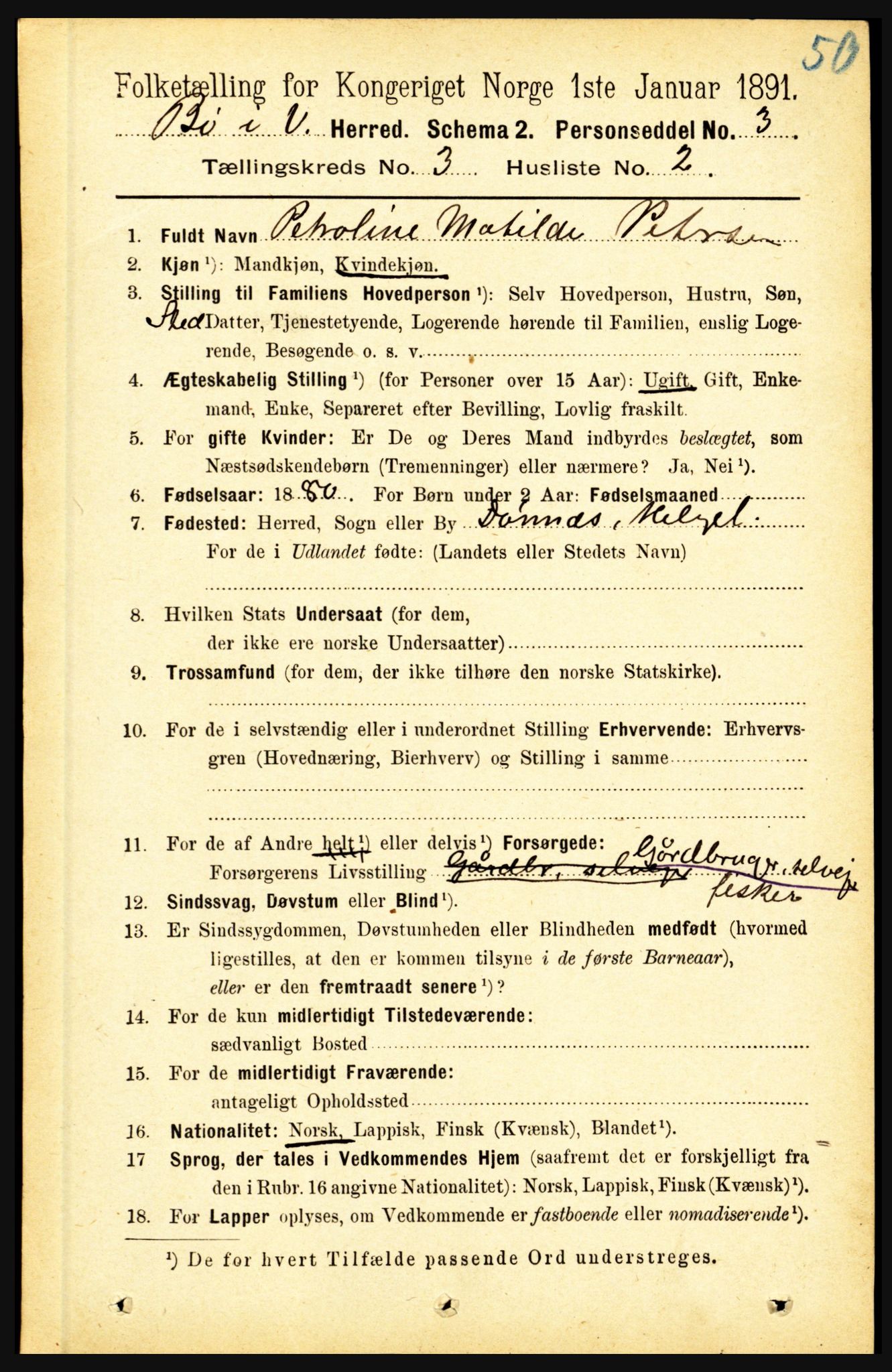 RA, 1891 census for 1867 Bø, 1891, p. 838