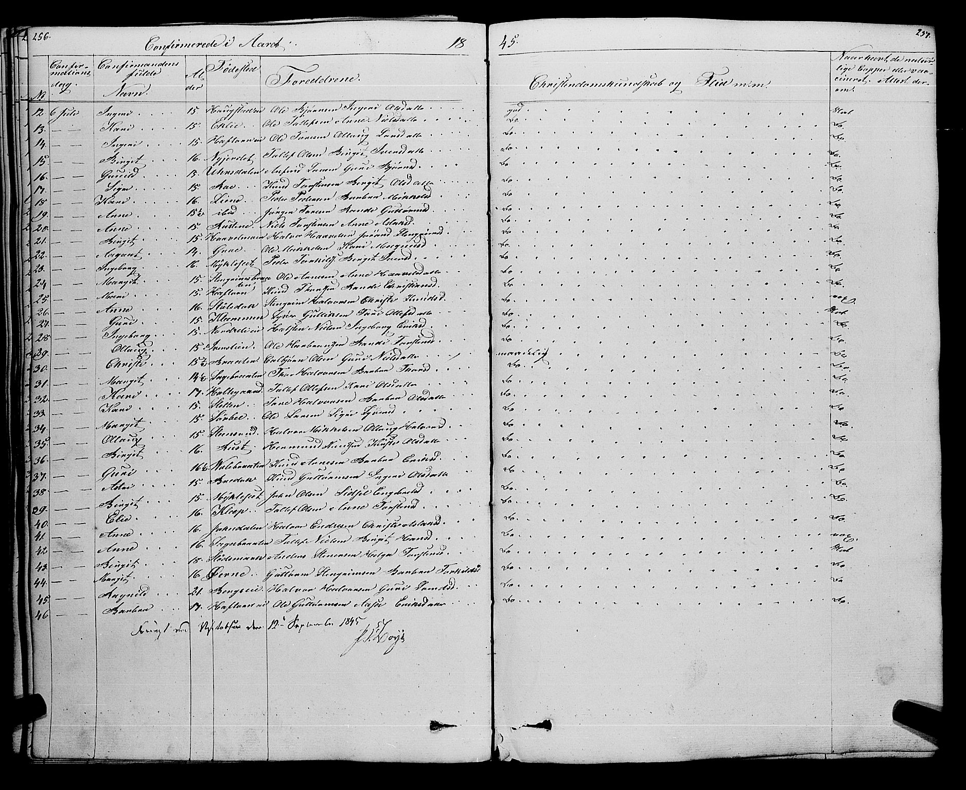 Gol kirkebøker, SAKO/A-226/F/Fa/L0002: Parish register (official) no. I 2, 1837-1863, p. 256-257