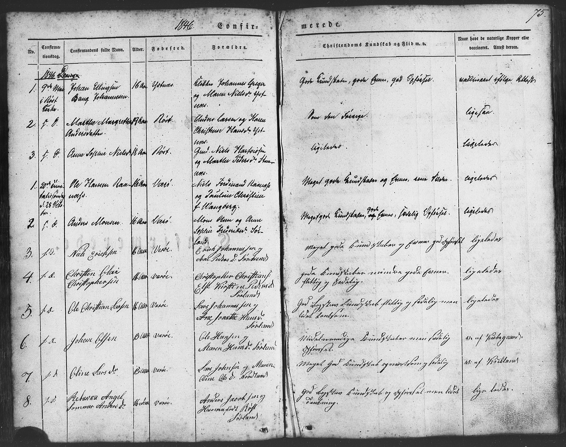 Ministerialprotokoller, klokkerbøker og fødselsregistre - Nordland, AV/SAT-A-1459/807/L0121: Parish register (official) no. 807A04, 1846-1879, p. 75