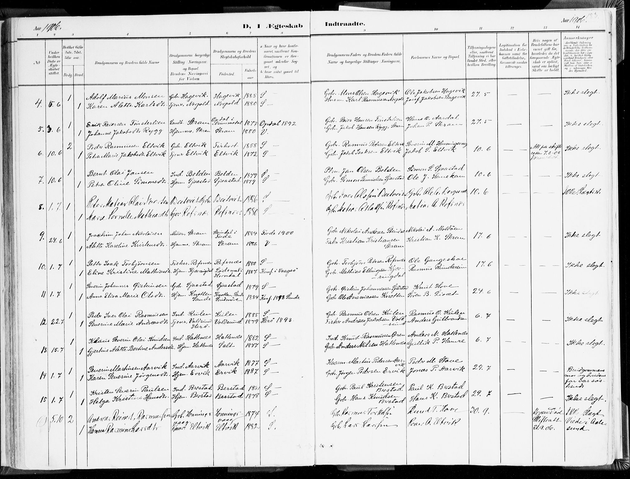 Selje sokneprestembete, AV/SAB-A-99938/H/Ha/Haa/Haab: Parish register (official) no. B 2, 1891-1907, p. 183