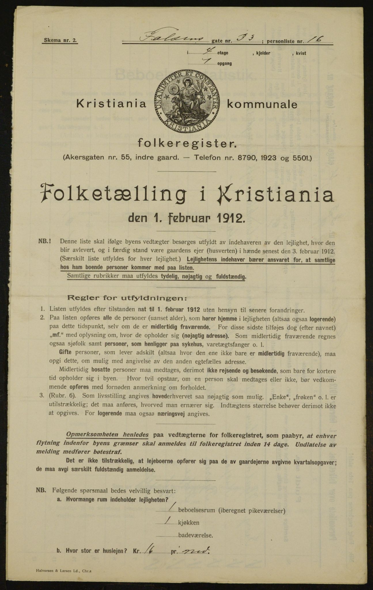 OBA, Municipal Census 1912 for Kristiania, 1912, p. 23593