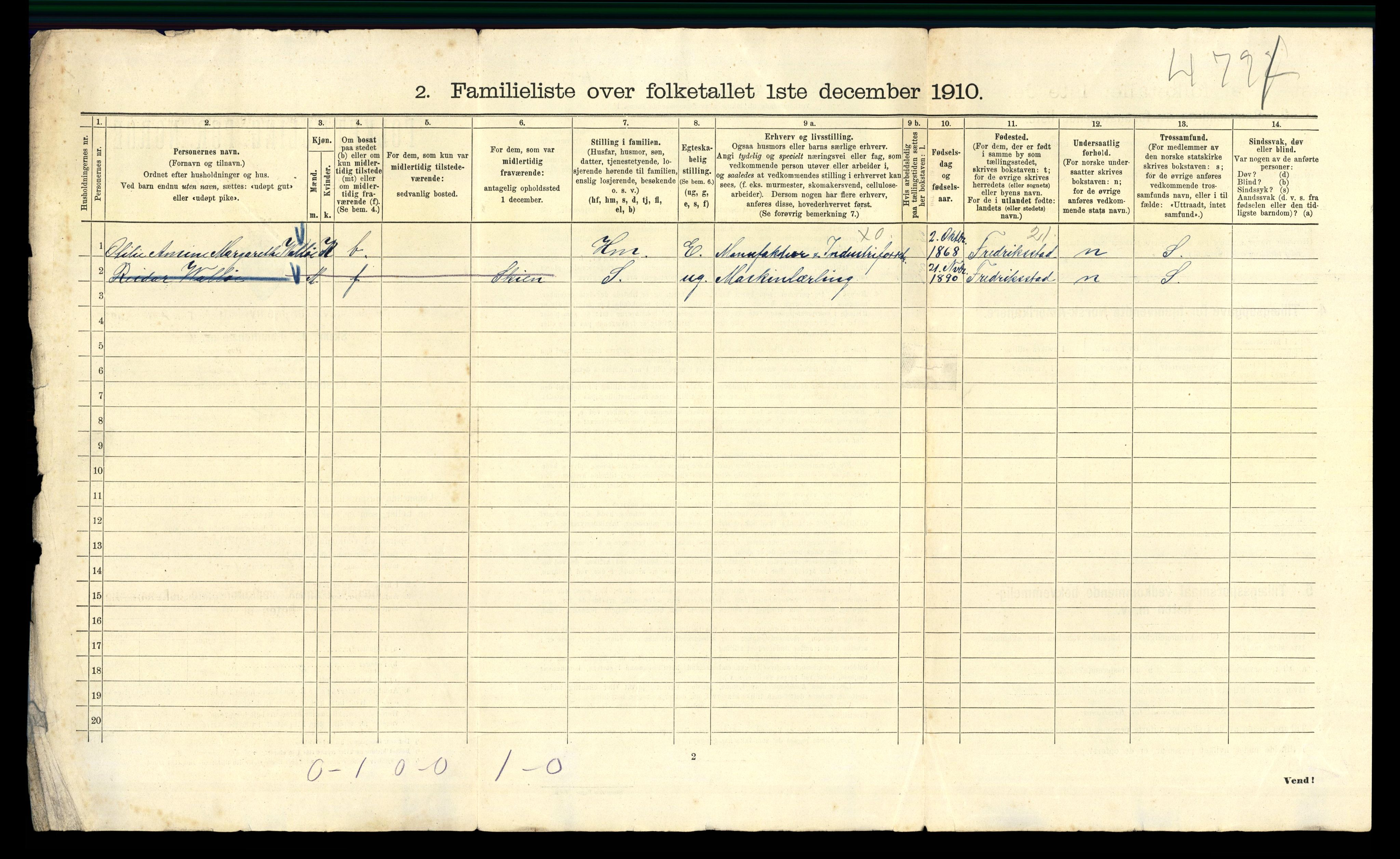 RA, 1910 census for Kristiania, 1910, p. 6394