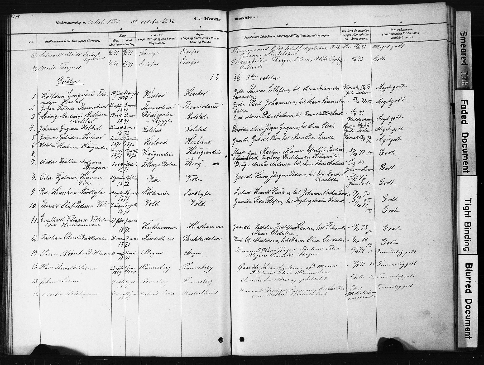 Hof kirkebøker, AV/SAKO-A-64/G/Ga/L0004: Parish register (copy) no. I 4, 1878-1930, p. 147