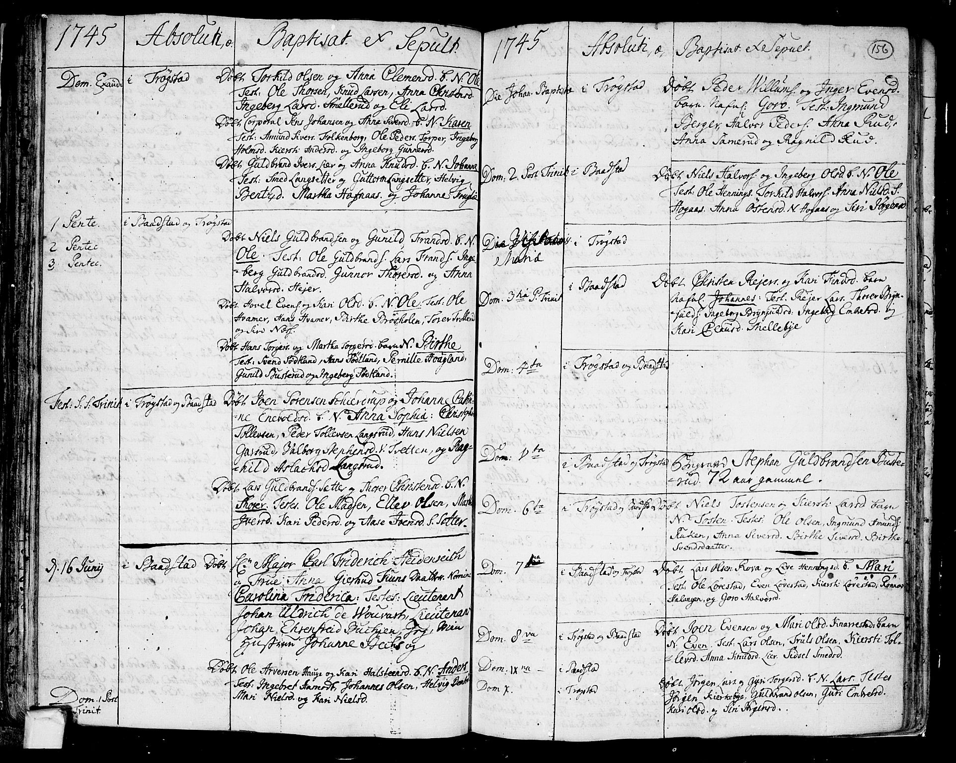 Trøgstad prestekontor Kirkebøker, SAO/A-10925/F/Fa/L0003: Parish register (official) no. I 3, 1721-1749, p. 156