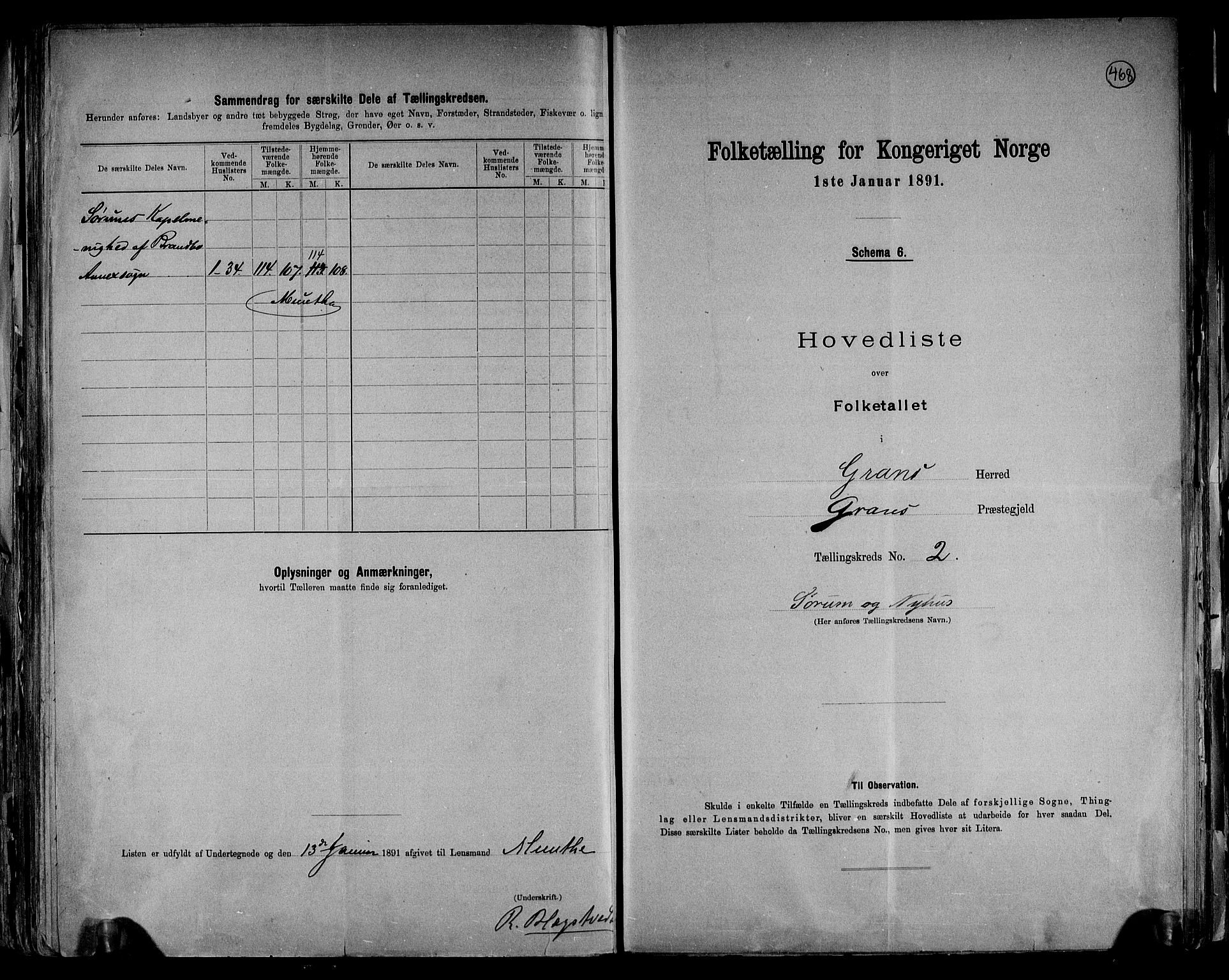RA, 1891 census for 0534 Gran, 1891, p. 7