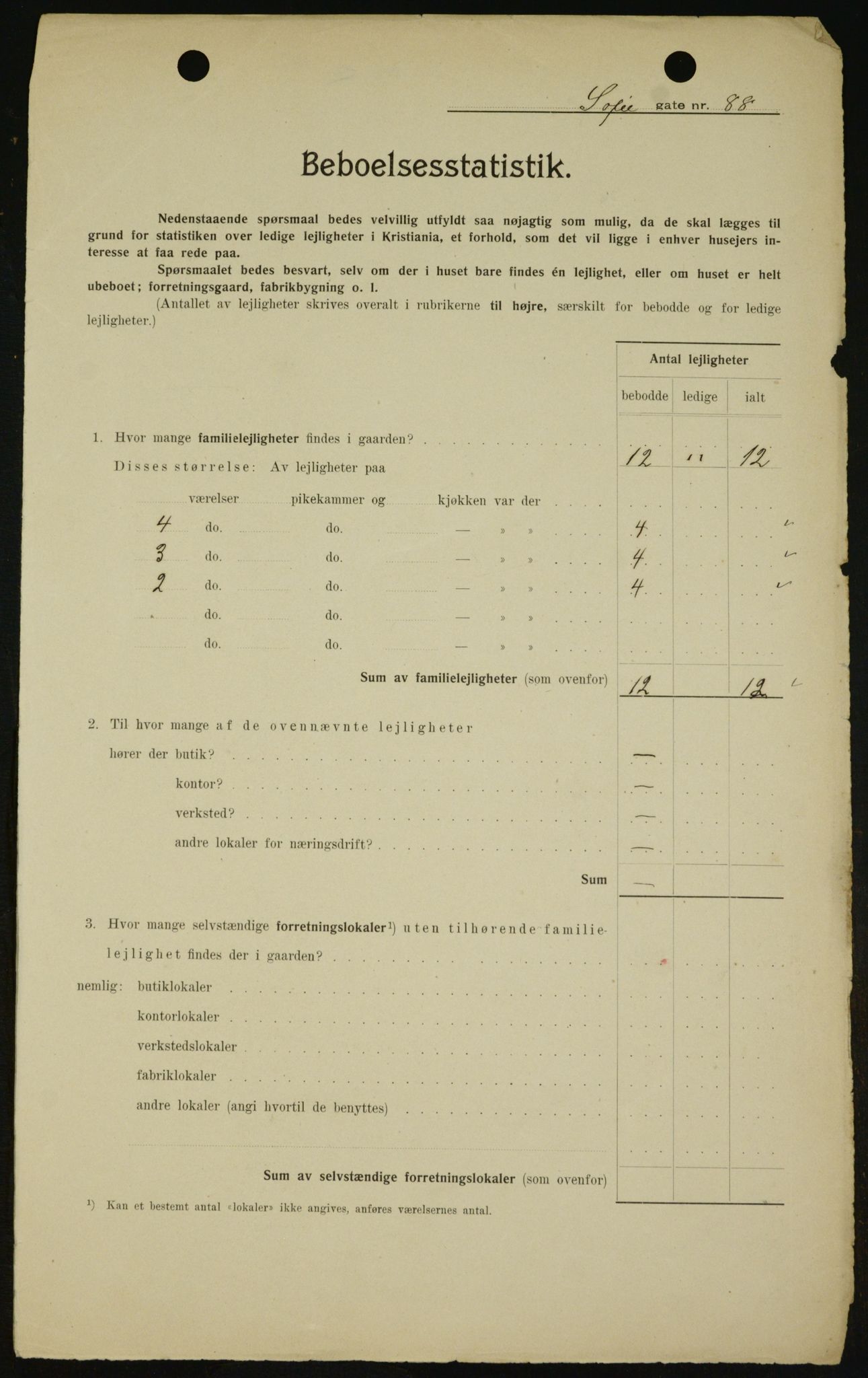 OBA, Municipal Census 1909 for Kristiania, 1909, p. 90083