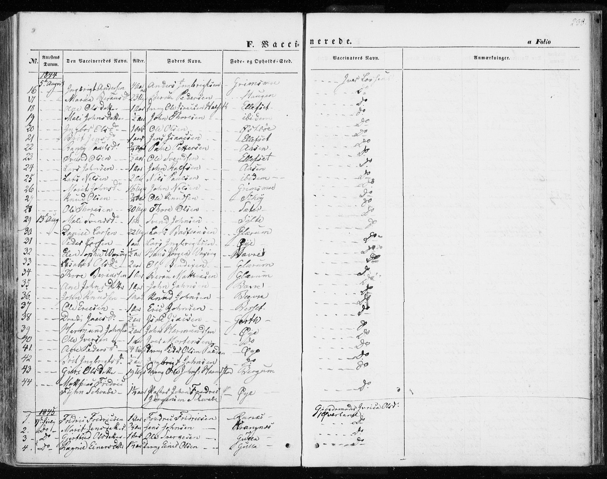 Ministerialprotokoller, klokkerbøker og fødselsregistre - Møre og Romsdal, SAT/A-1454/595/L1043: Parish register (official) no. 595A05, 1843-1851, p. 238