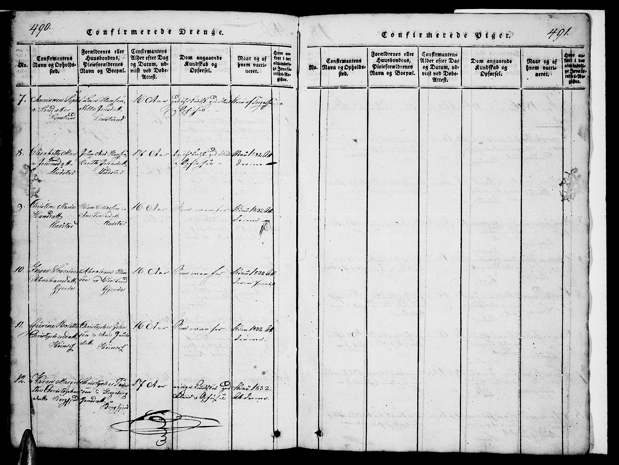 Ministerialprotokoller, klokkerbøker og fødselsregistre - Nordland, AV/SAT-A-1459/880/L1139: Parish register (copy) no. 880C01, 1836-1857, p. 490-491