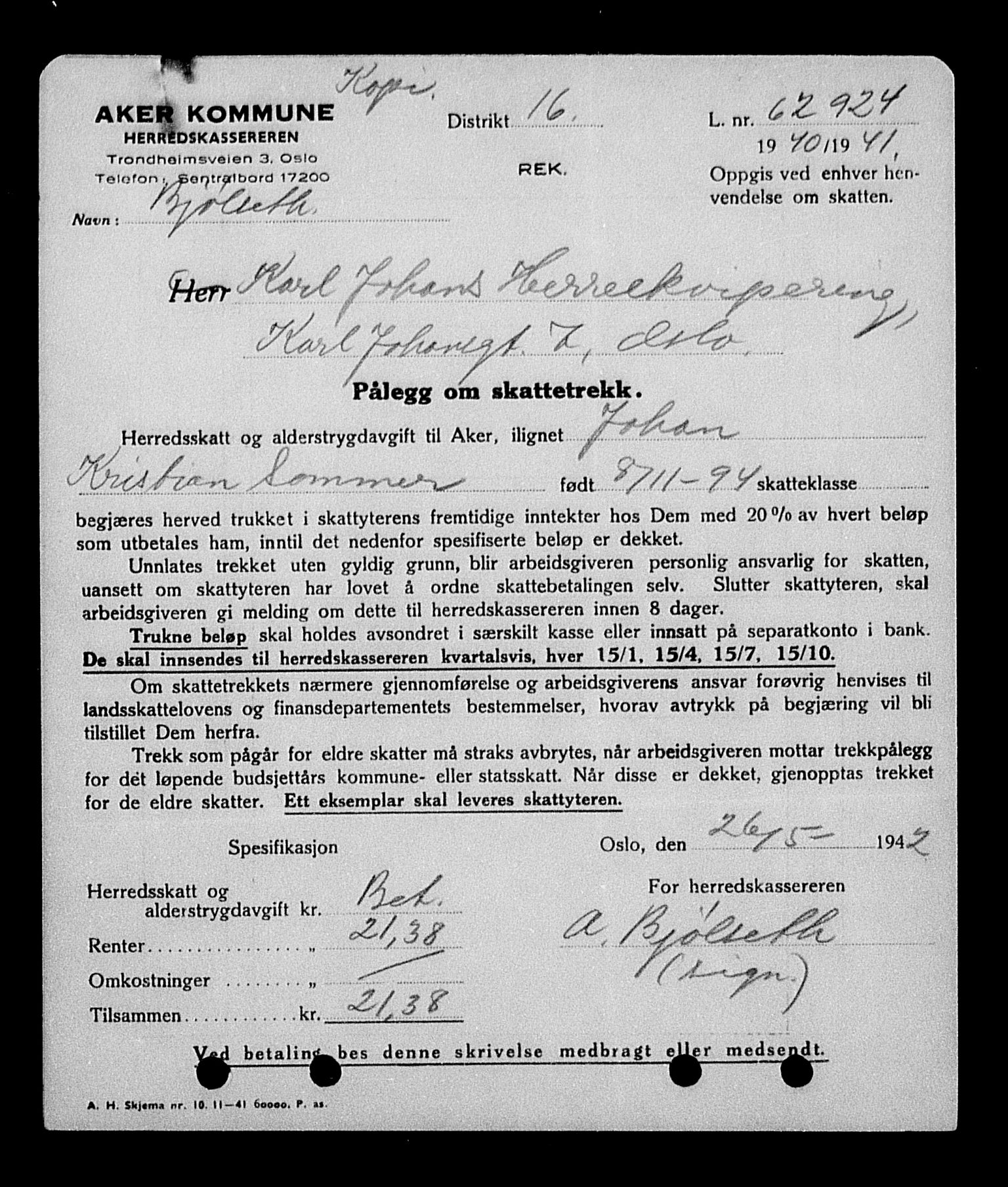 Justisdepartementet, Tilbakeføringskontoret for inndratte formuer, AV/RA-S-1564/H/Hc/Hcc/L0949: --, 1945-1947, p. 164