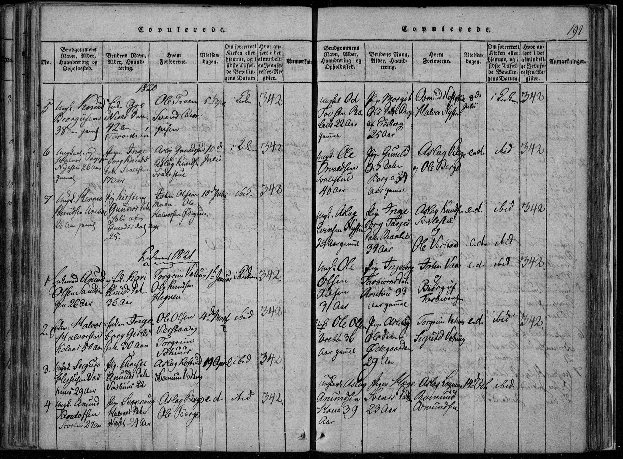 Rauland kirkebøker, SAKO/A-292/F/Fa/L0001: Parish register (official) no. 1, 1814-1859, p. 192