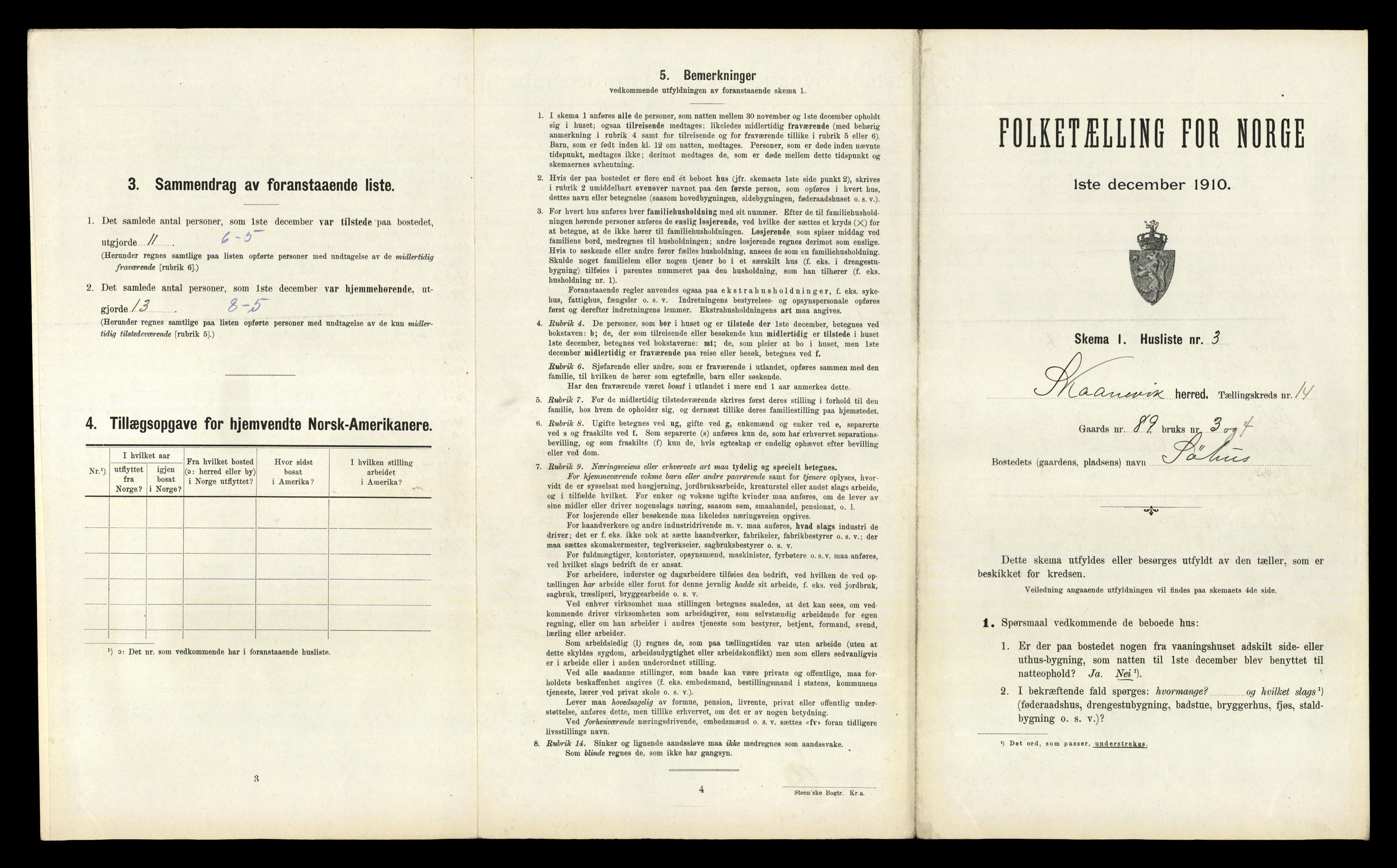 RA, 1910 census for Skånevik, 1910, p. 733