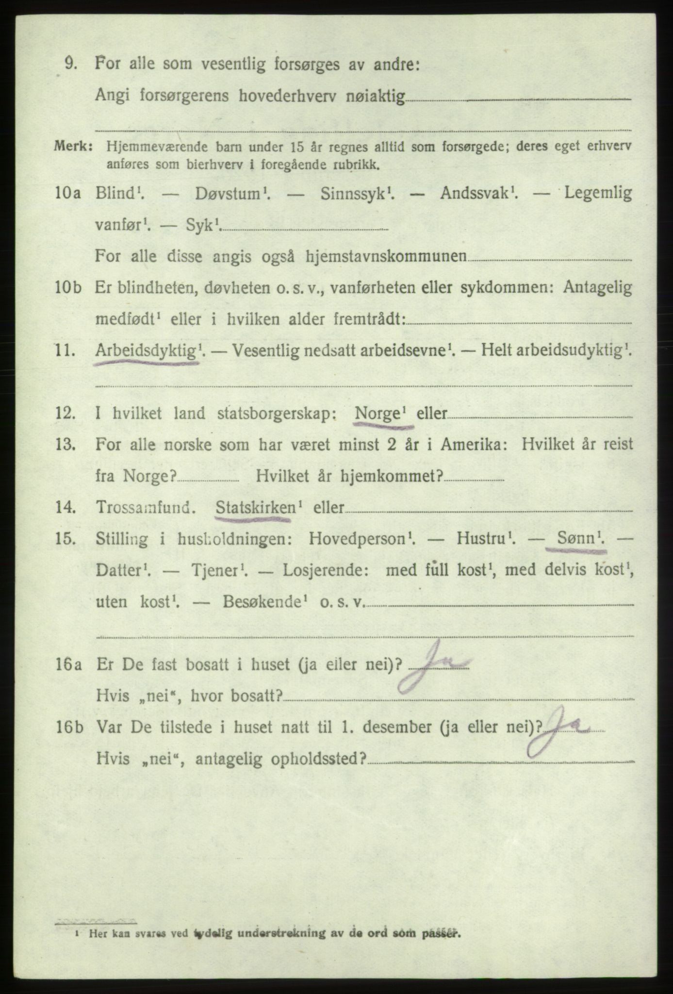 SAB, 1920 census for Sveio, 1920, p. 4047