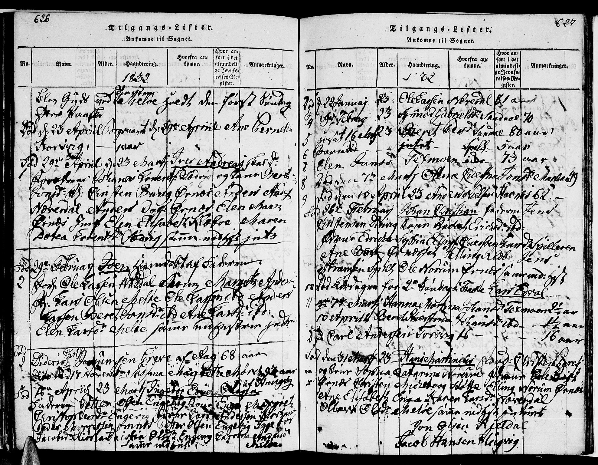 Ministerialprotokoller, klokkerbøker og fødselsregistre - Nordland, AV/SAT-A-1459/841/L0616: Parish register (copy) no. 841C01 /1, 1820-1832, p. 626-627