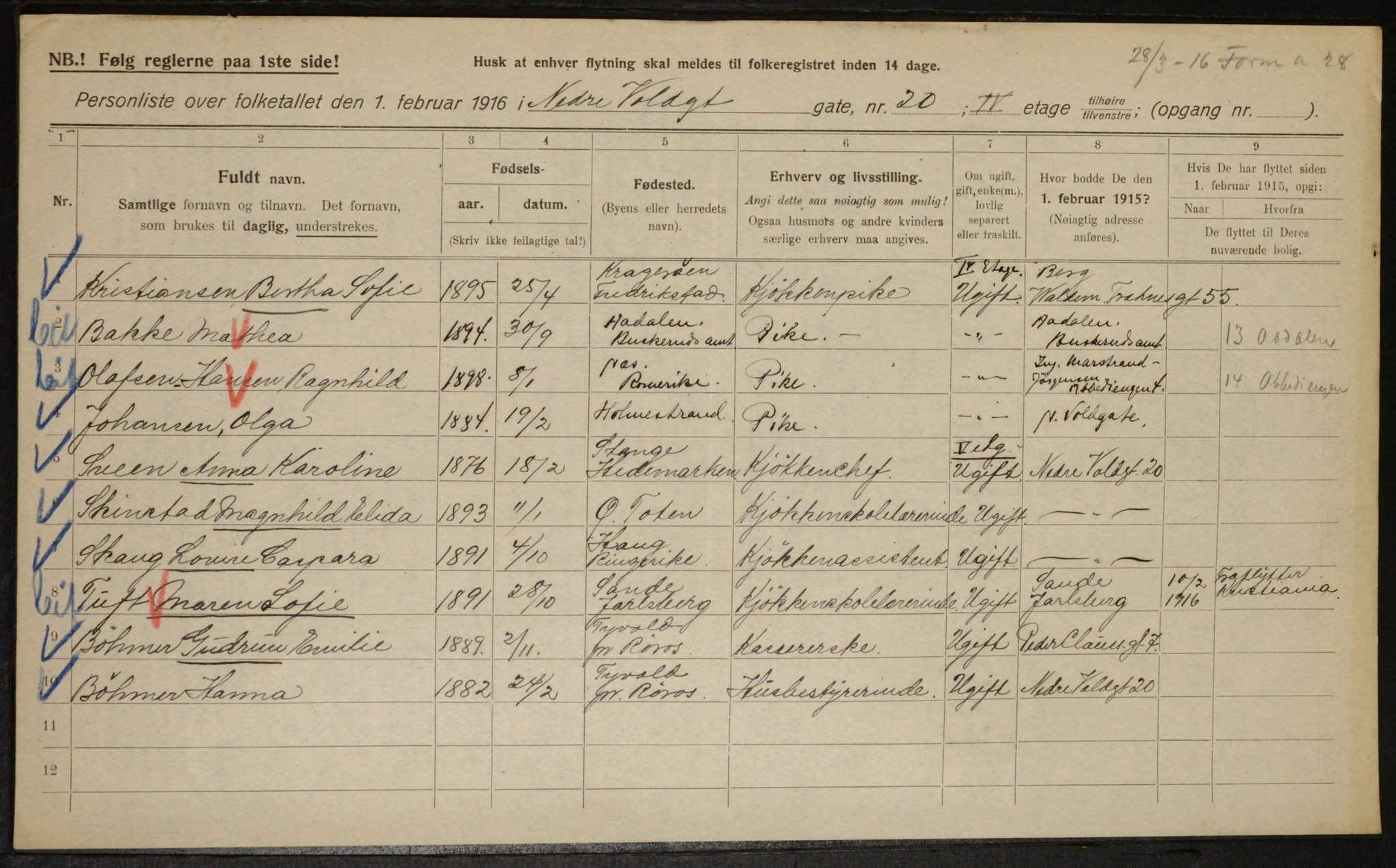 OBA, Municipal Census 1916 for Kristiania, 1916, p. 71348