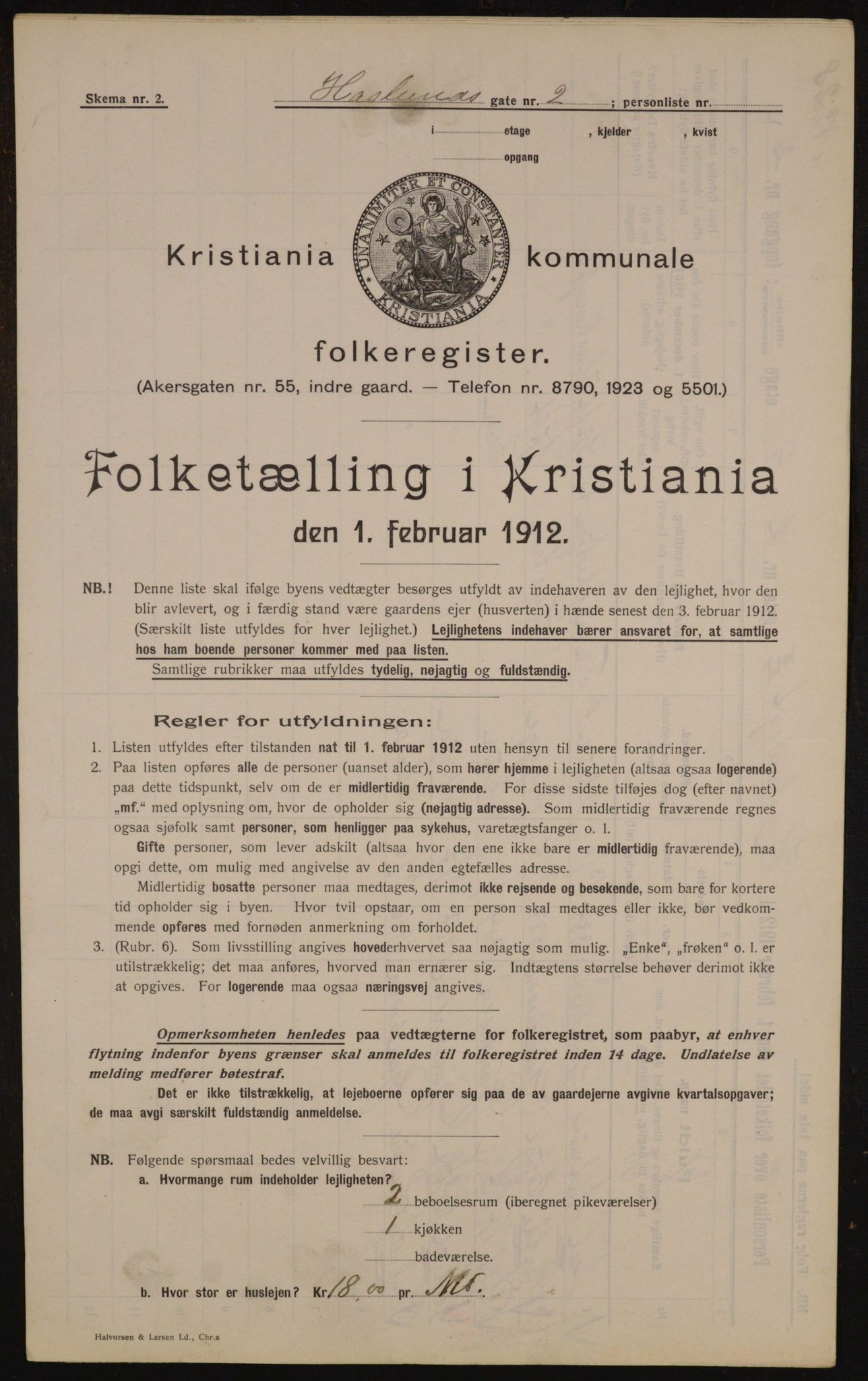 OBA, Municipal Census 1912 for Kristiania, 1912, p. 35287