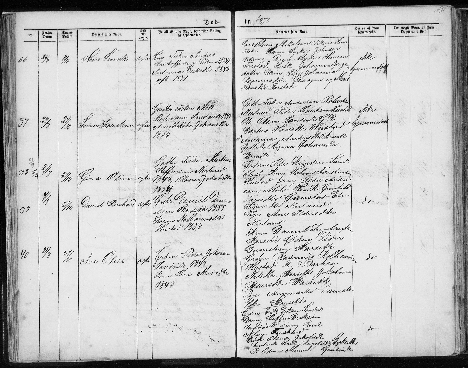 Ministerialprotokoller, klokkerbøker og fødselsregistre - Møre og Romsdal, AV/SAT-A-1454/567/L0782: Parish register (copy) no. 567C02, 1867-1886, p. 63