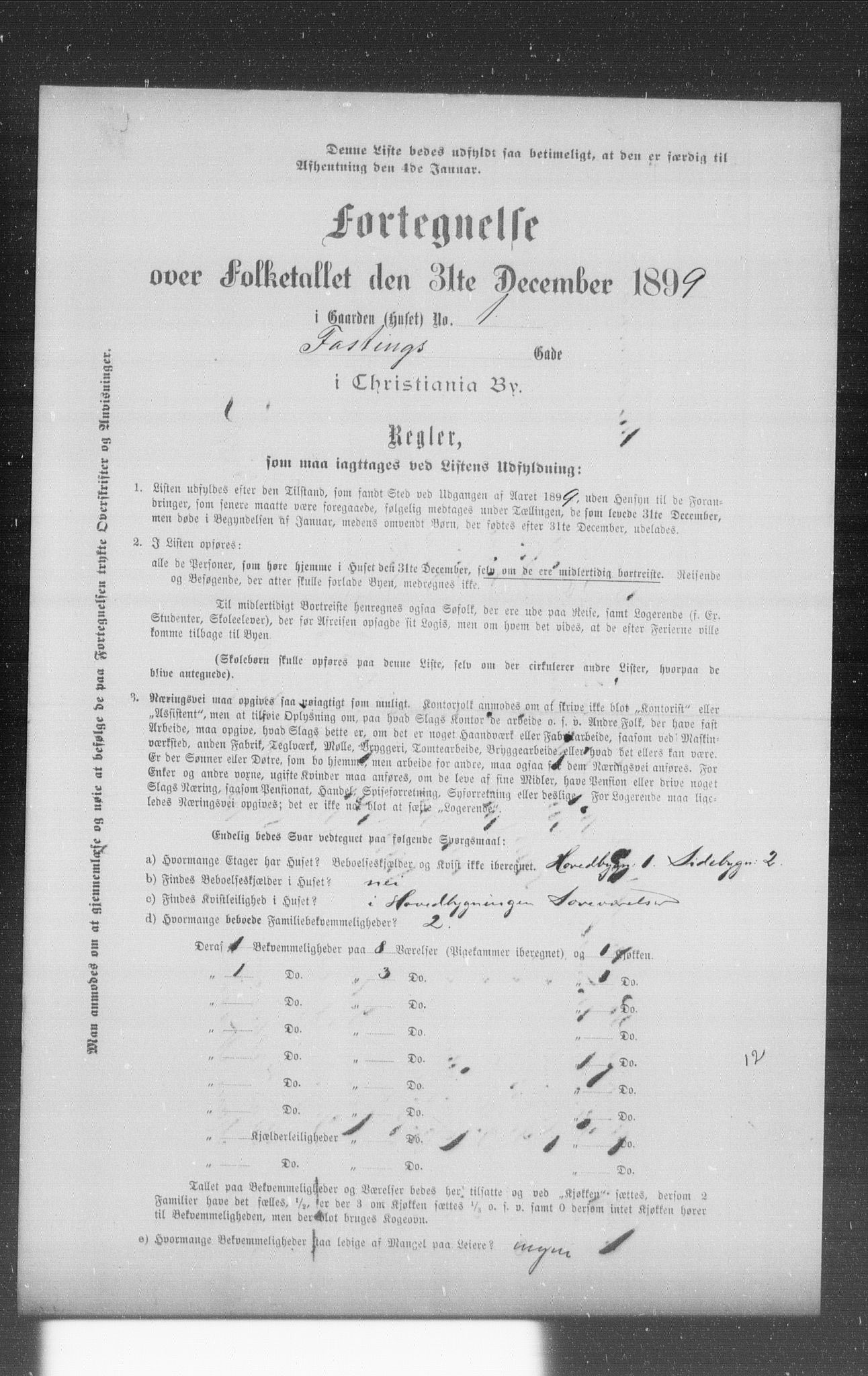 OBA, Municipal Census 1899 for Kristiania, 1899, p. 3146