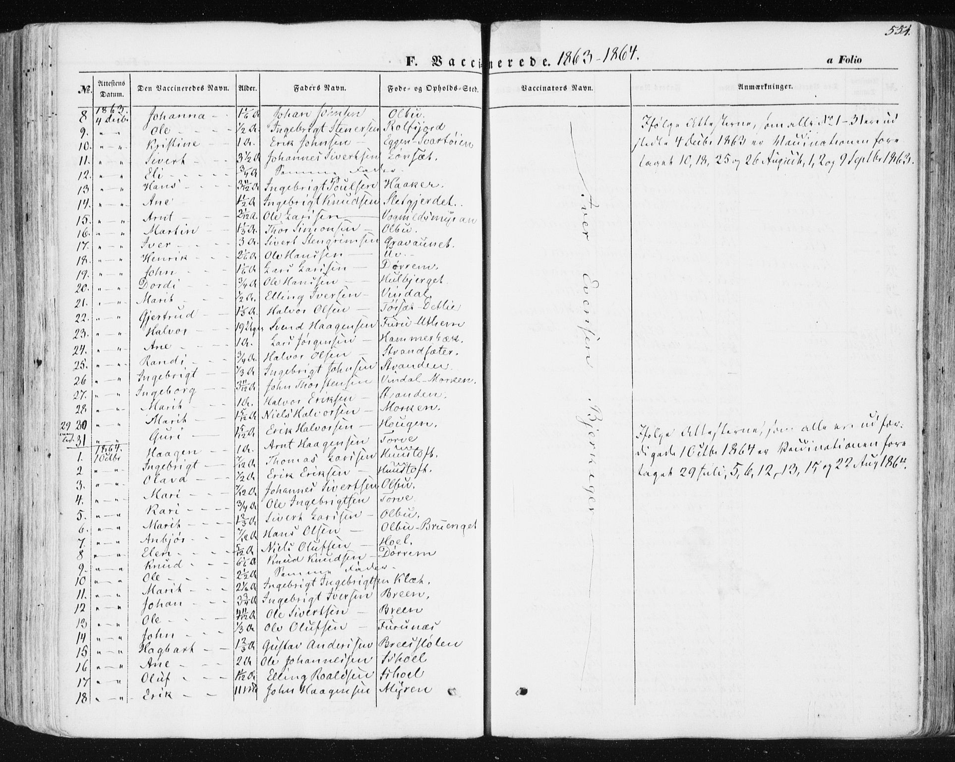 Ministerialprotokoller, klokkerbøker og fødselsregistre - Sør-Trøndelag, SAT/A-1456/678/L0899: Parish register (official) no. 678A08, 1848-1872, p. 554