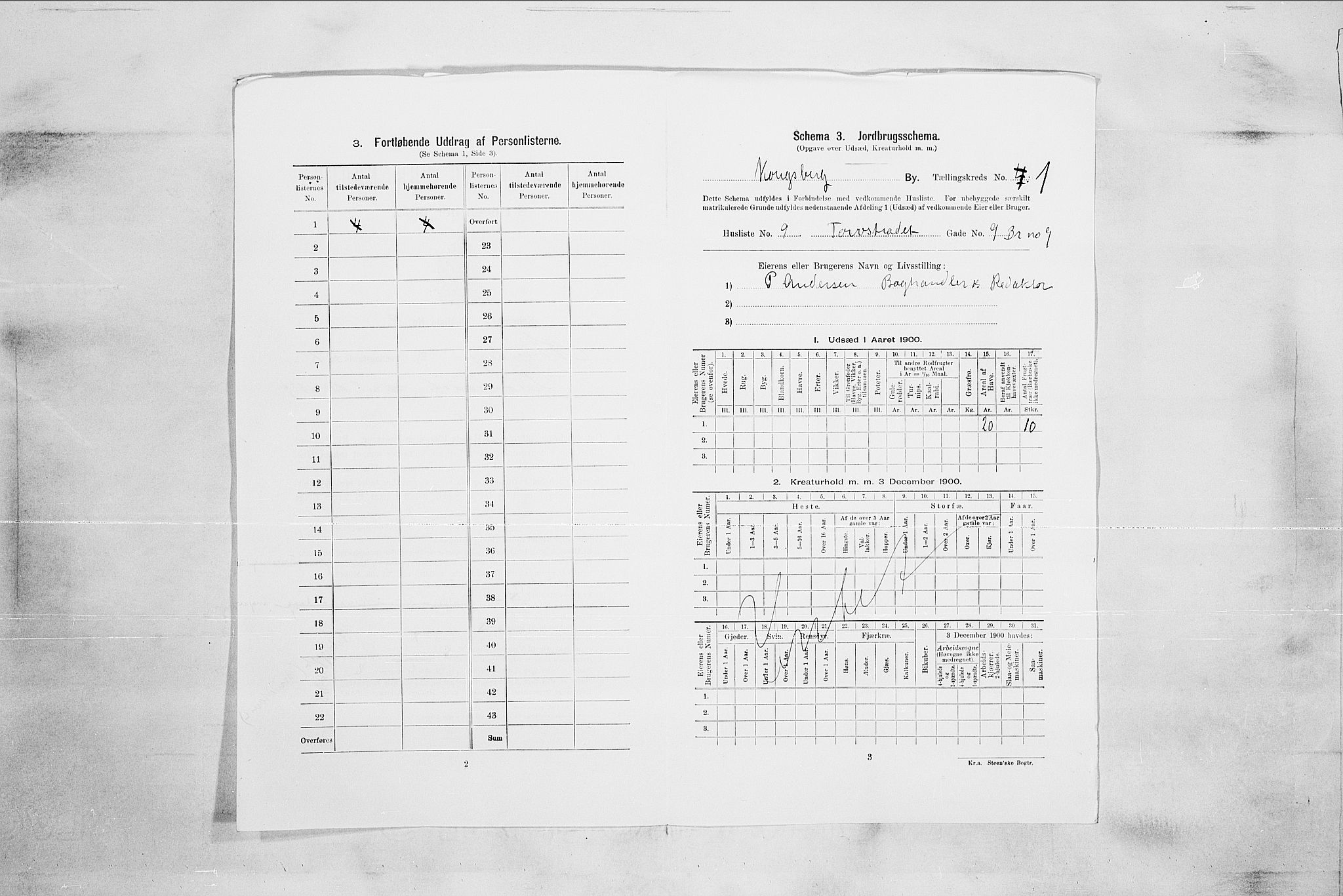 RA, 1900 census for Kongsberg, 1900, p. 73