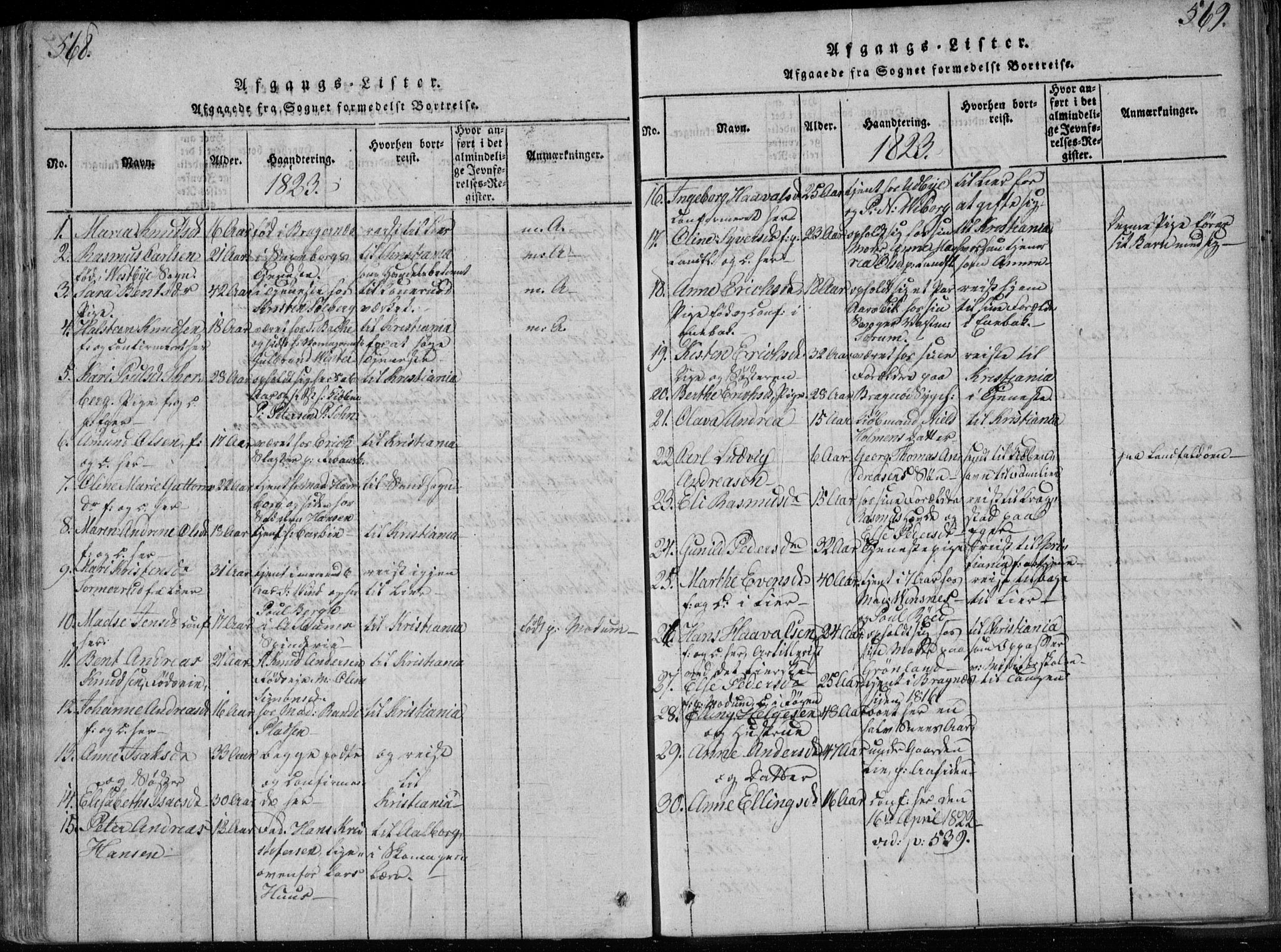 Bragernes kirkebøker, SAKO/A-6/F/Fa/L0007: Parish register (official) no. I 7, 1815-1829, p. 568-569