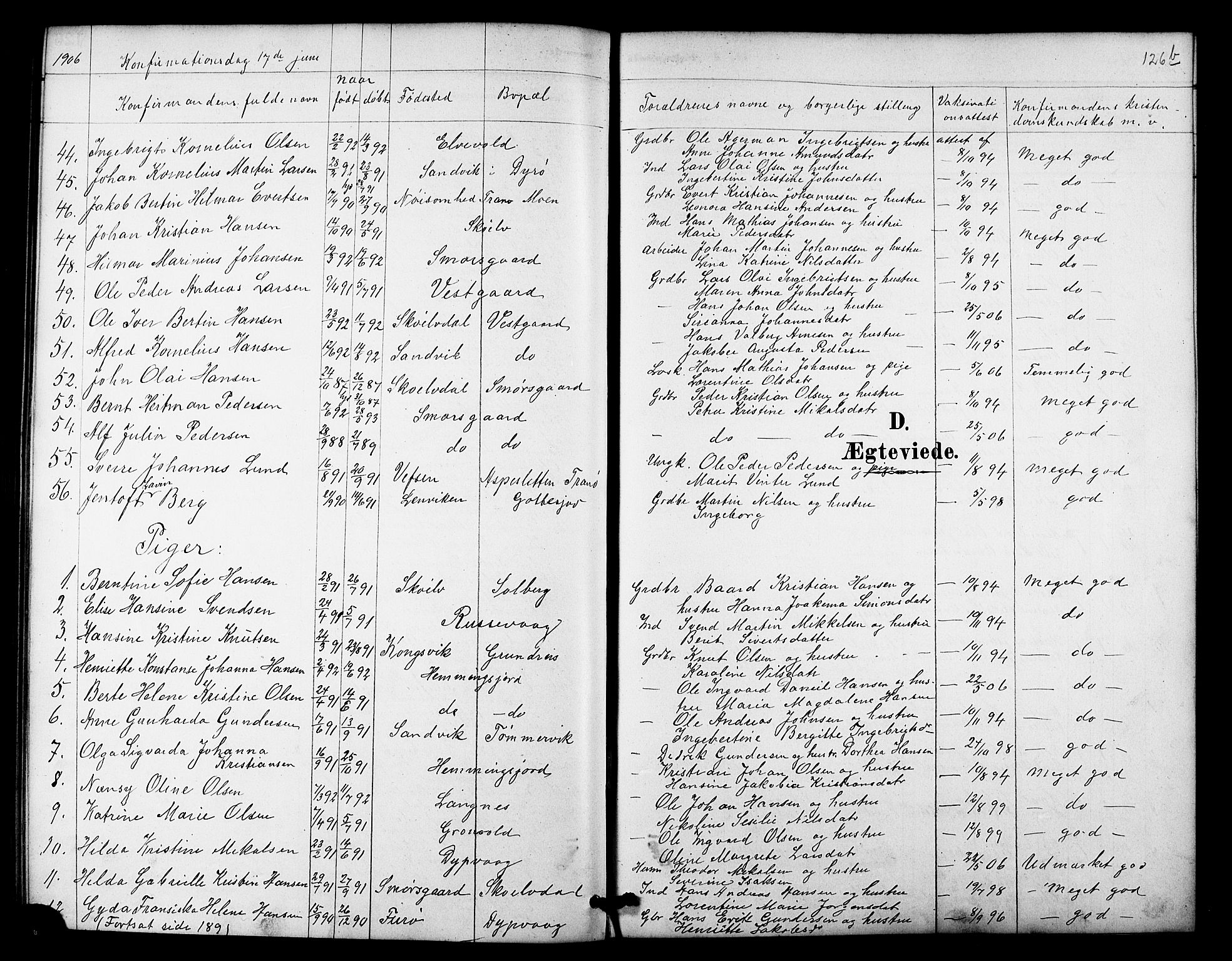 Tranøy sokneprestkontor, SATØ/S-1313/I/Ia/Iab/L0022klokker: Parish register (copy) no. 22, 1887-1912, p. 126b