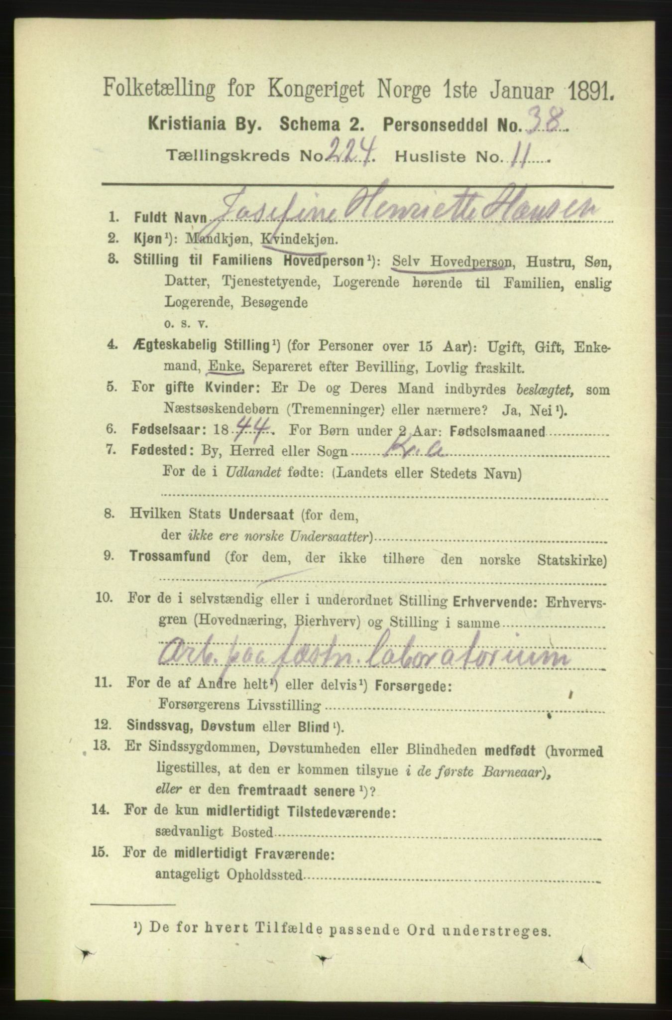 RA, 1891 census for 0301 Kristiania, 1891, p. 135654