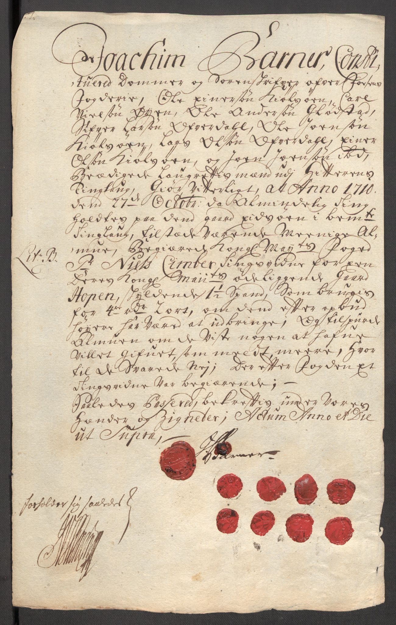 Rentekammeret inntil 1814, Reviderte regnskaper, Fogderegnskap, AV/RA-EA-4092/R57/L3859: Fogderegnskap Fosen, 1710, p. 164