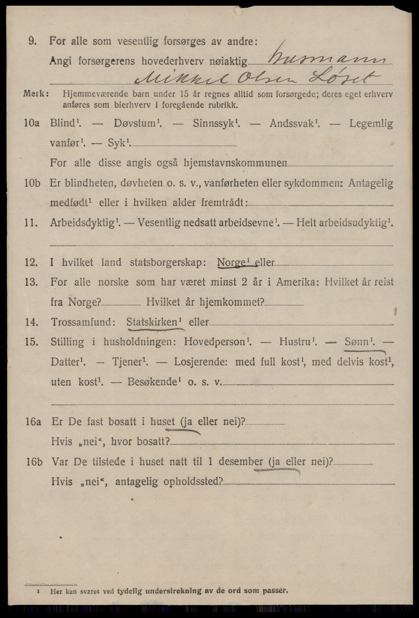 SAT, 1920 census for Rindal, 1920, p. 1603