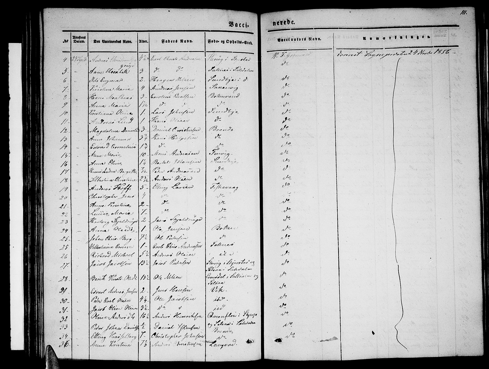 Ministerialprotokoller, klokkerbøker og fødselsregistre - Nordland, SAT/A-1459/847/L0678: Parish register (copy) no. 847C06, 1854-1870, p. 111