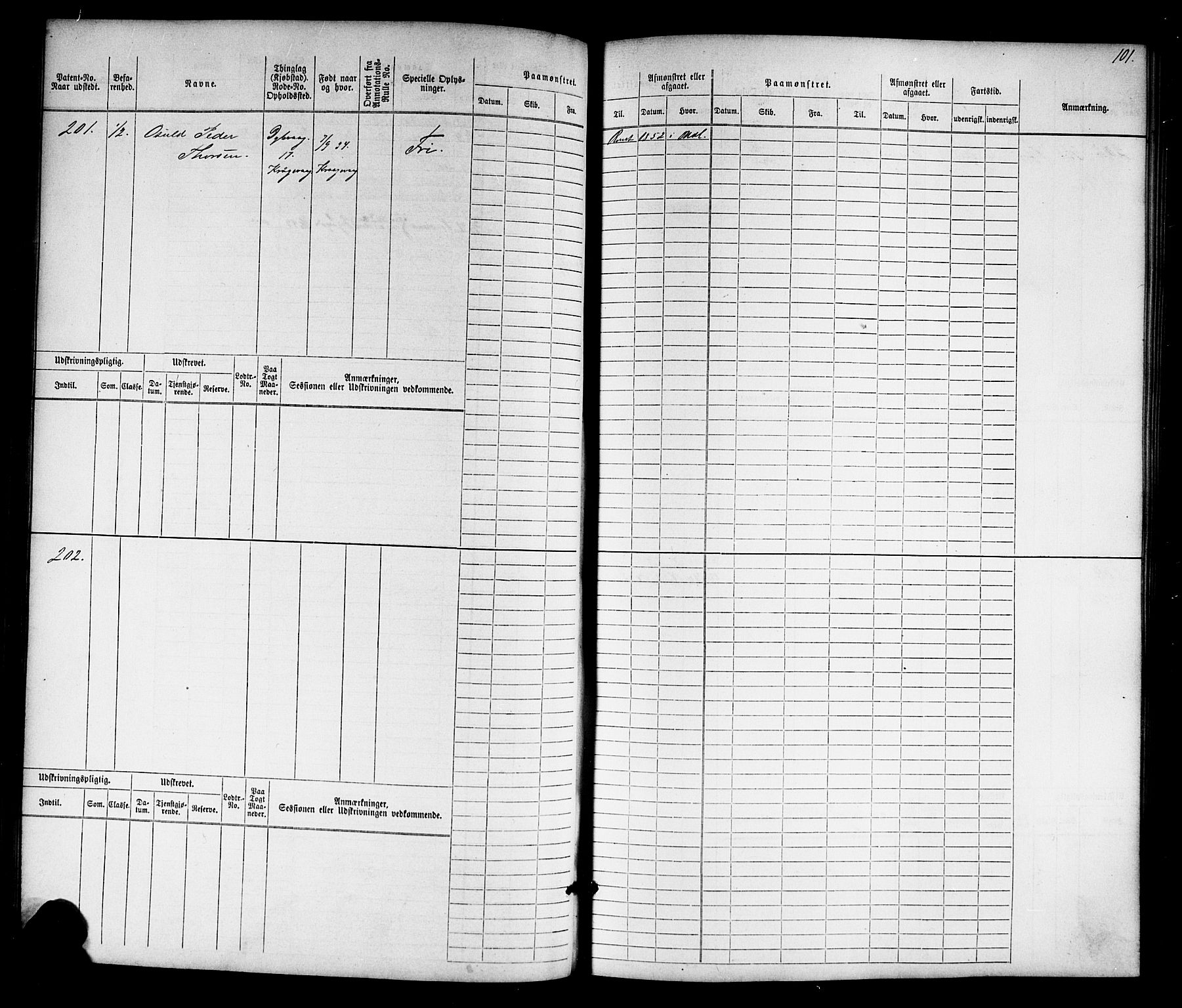 Tvedestrand mønstringskrets, SAK/2031-0011/F/Fb/L0015: Hovedrulle nr 1-766, U-31, 1869-1900, p. 105