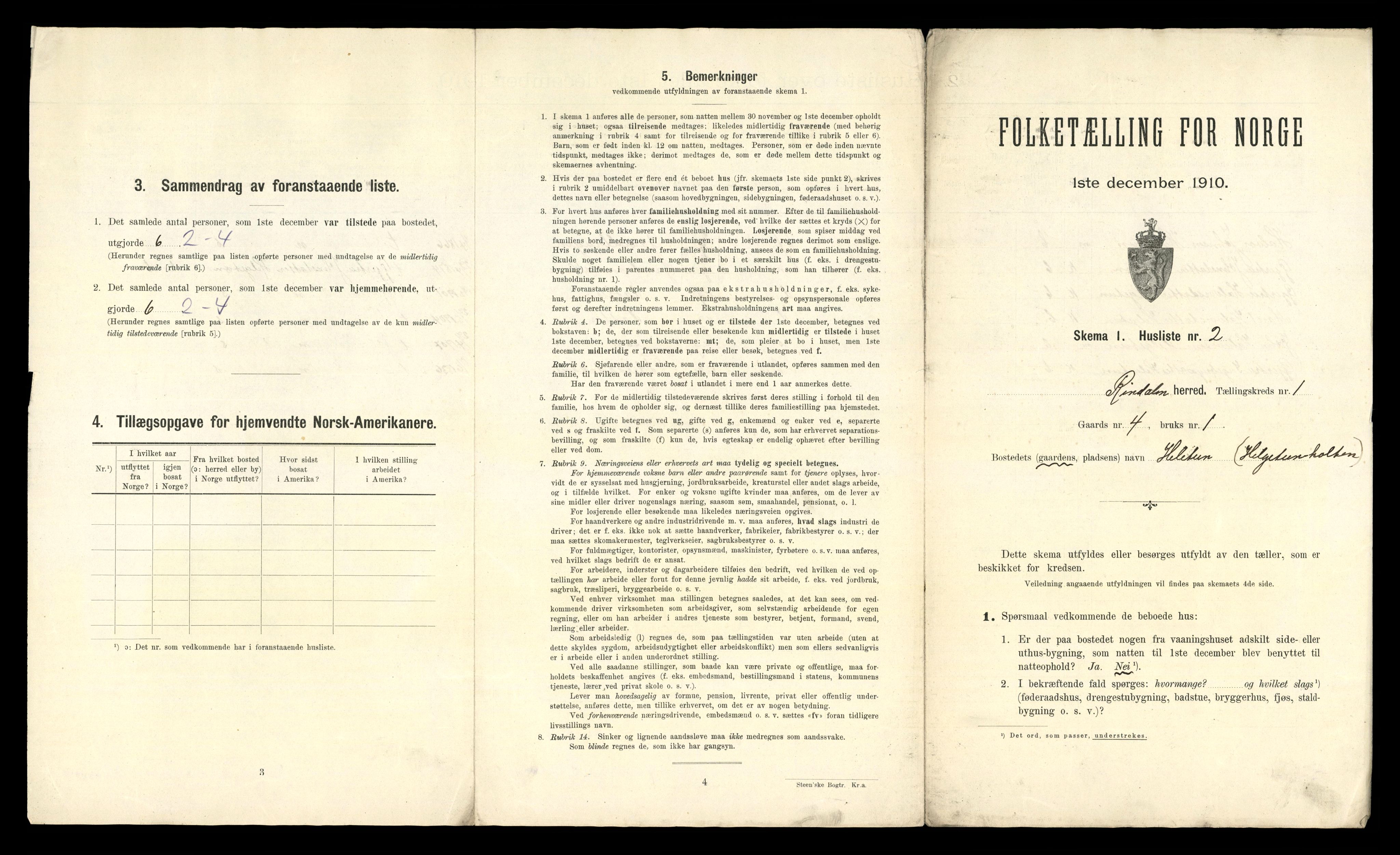 RA, 1910 census for Rindal, 1910, p. 37