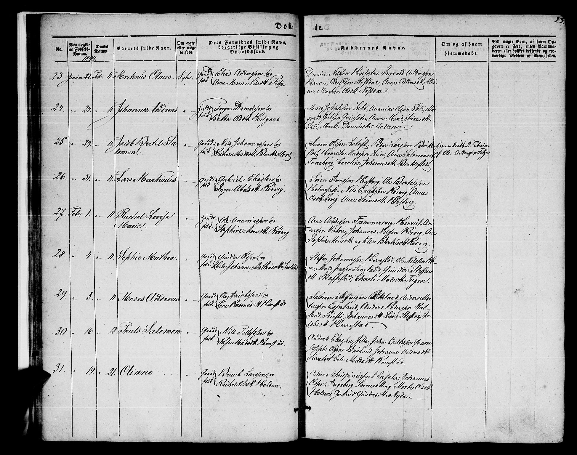 Førde sokneprestembete, AV/SAB-A-79901/H/Haa/Haaa/L0007: Parish register (official) no. A 7, 1843-1860, p. 23