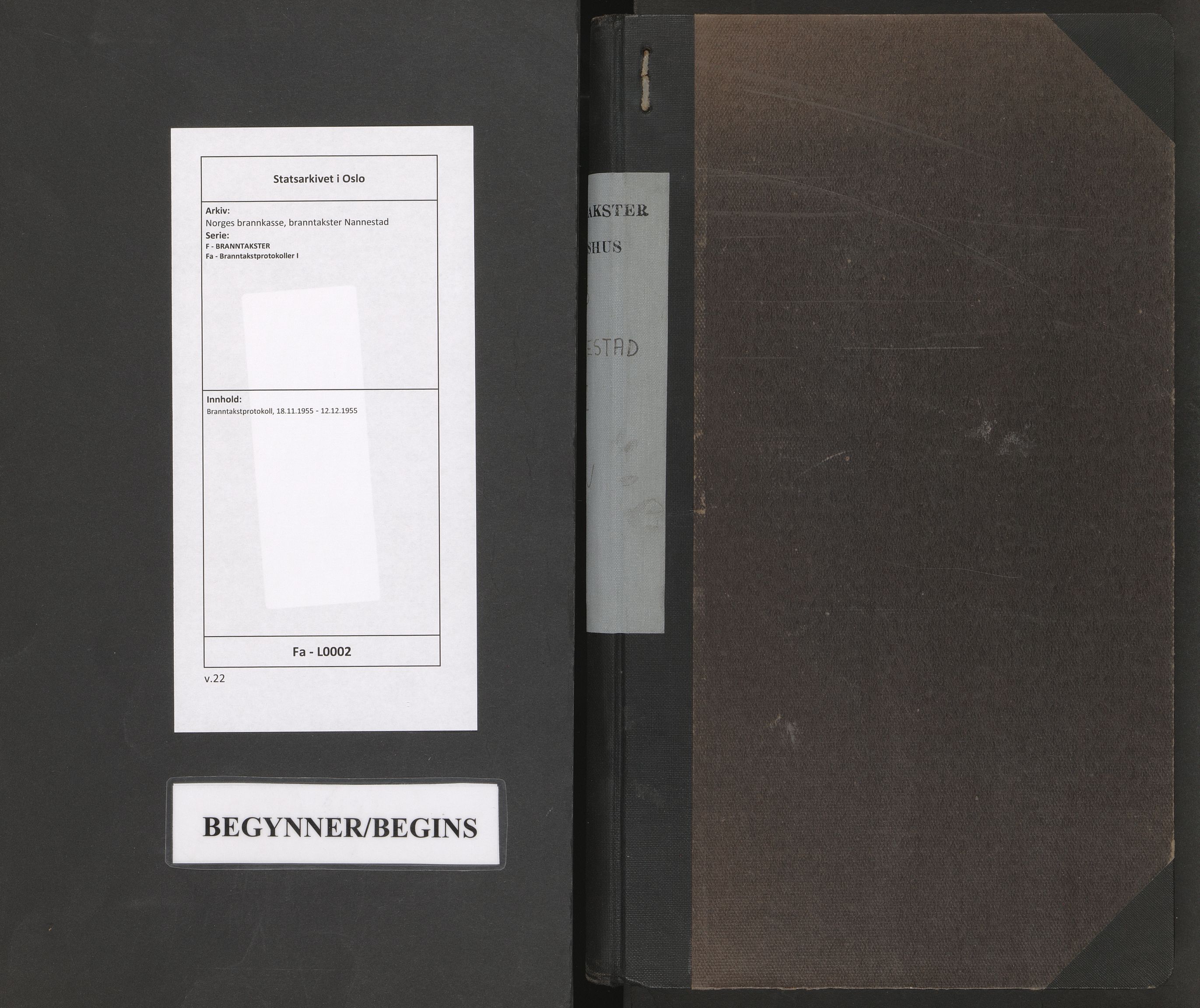 Norges brannkasse, branntakster Nannestad, AV/SAO-A-11391/F/Fa/L0002: Branntakstprotokoll, 1955