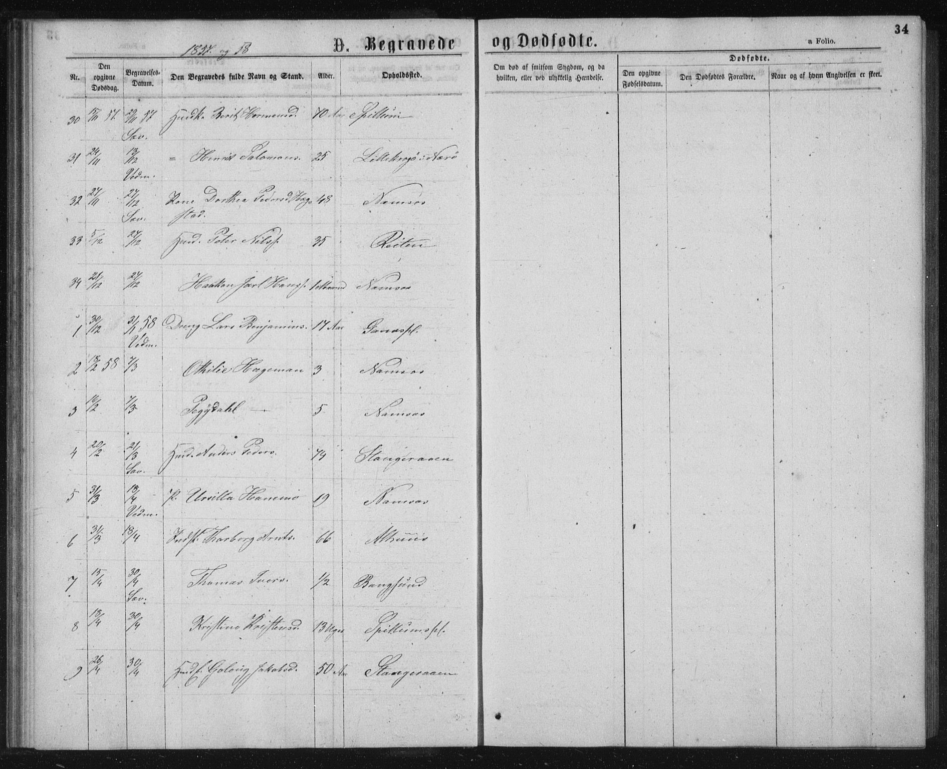 Ministerialprotokoller, klokkerbøker og fødselsregistre - Nord-Trøndelag, AV/SAT-A-1458/768/L0569: Parish register (official) no. 768A04, 1836-1865, p. 34