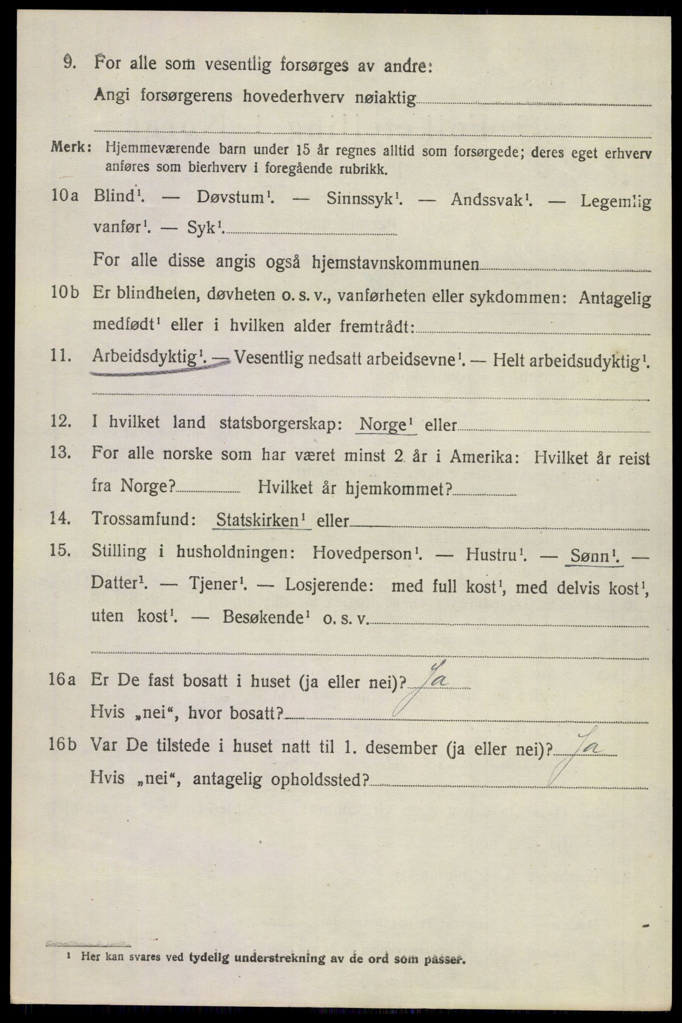 SAKO, 1920 census for Sandeherred, 1920, p. 16141