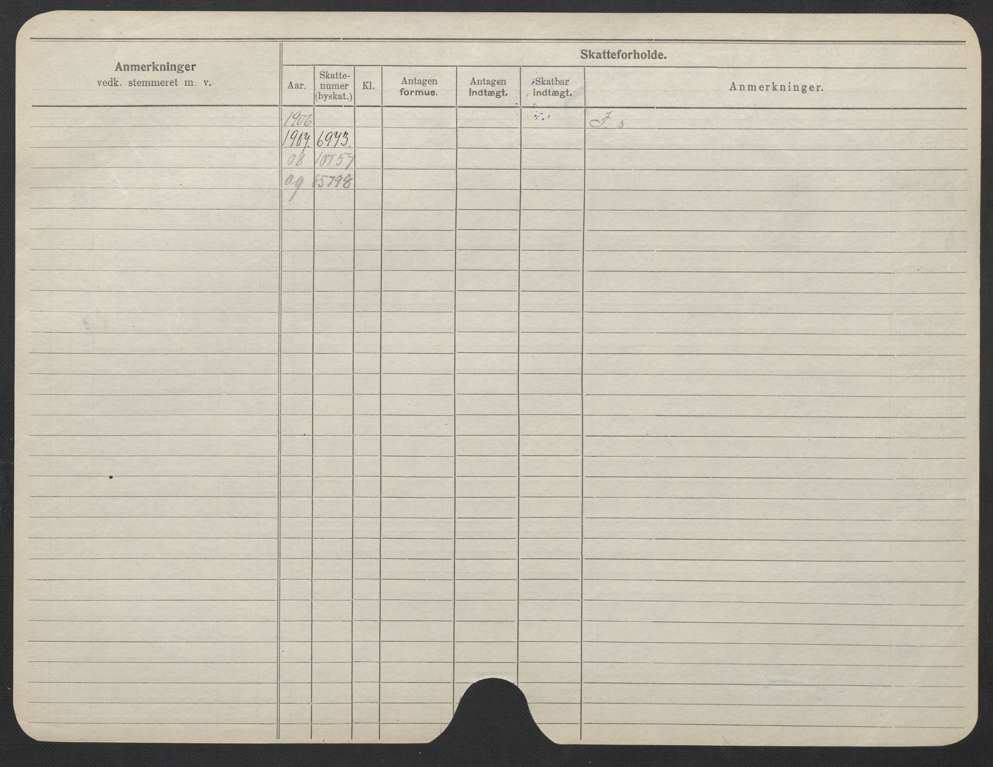 Oslo folkeregister, Registerkort, AV/SAO-A-11715/F/Fa/Fac/L0024: Kvinner, 1906-1914, p. 453b