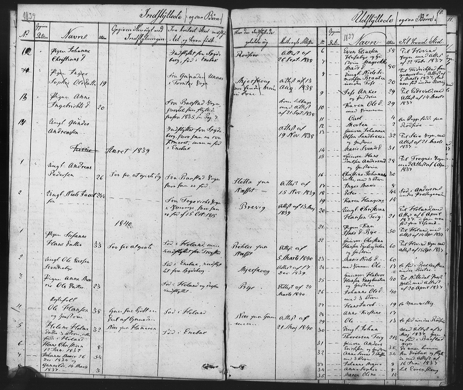 Enebakk prestekontor Kirkebøker, SAO/A-10171c/F/Fa/L0014: Parish register (official) no. I 14, 1833-1878, p. 10