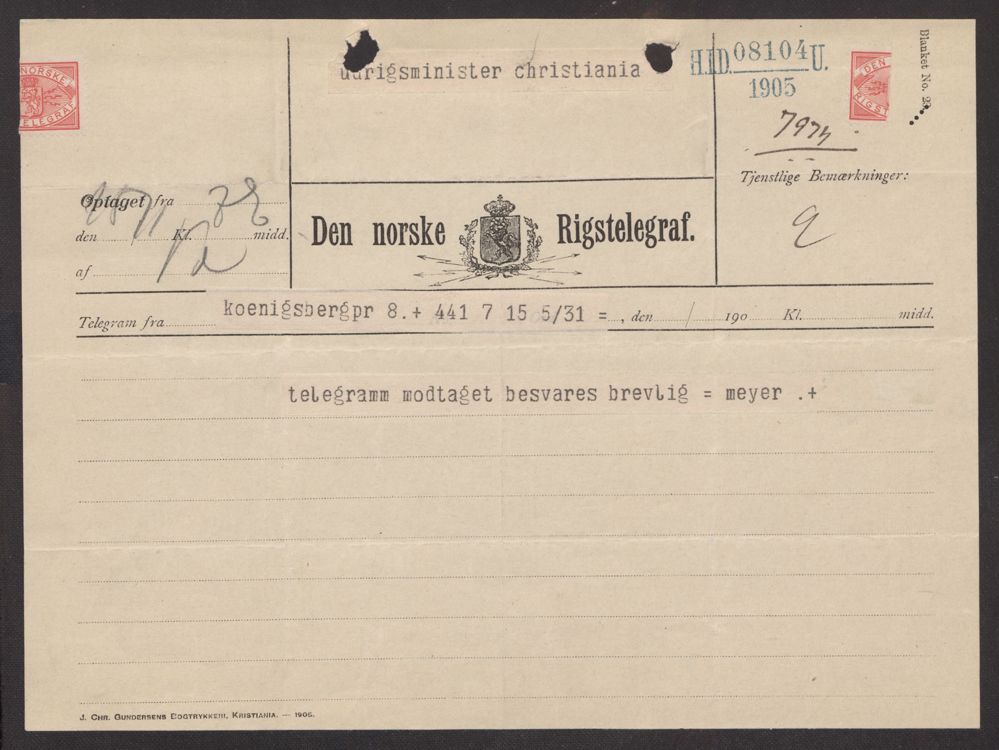 Utenriksdepartementet, AV/RA-S-2259, 1905-1935