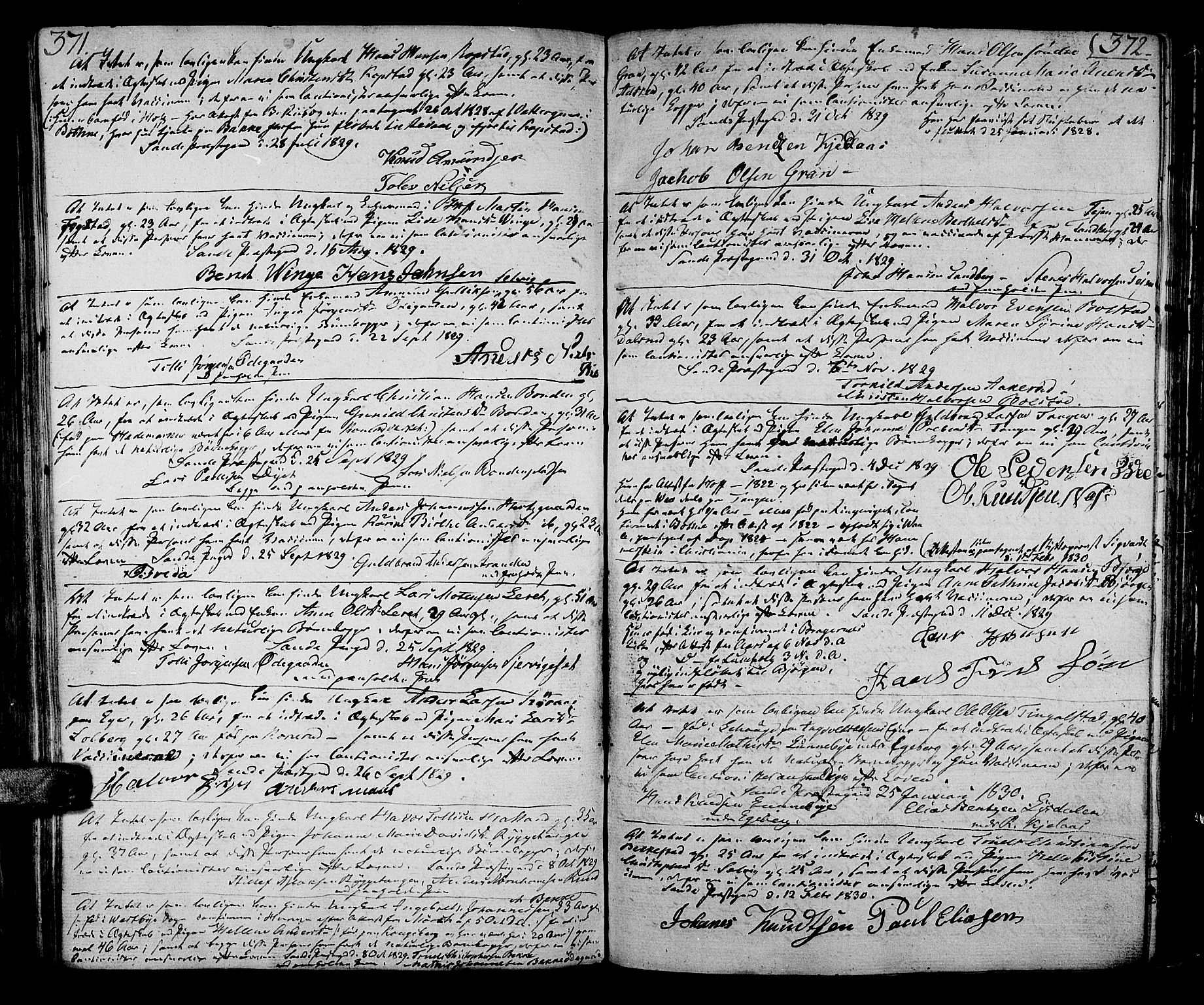 Sande Kirkebøker, SAKO/A-53/F/Fa/L0002: Parish register (official) no. 2, 1804-1814, p. 371-372
