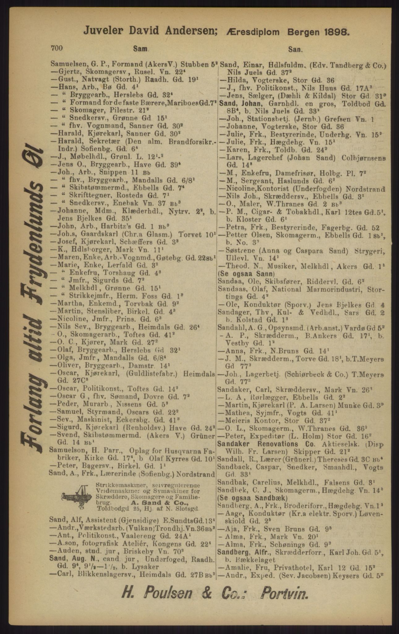 Kristiania/Oslo adressebok, PUBL/-, 1902, p. 700