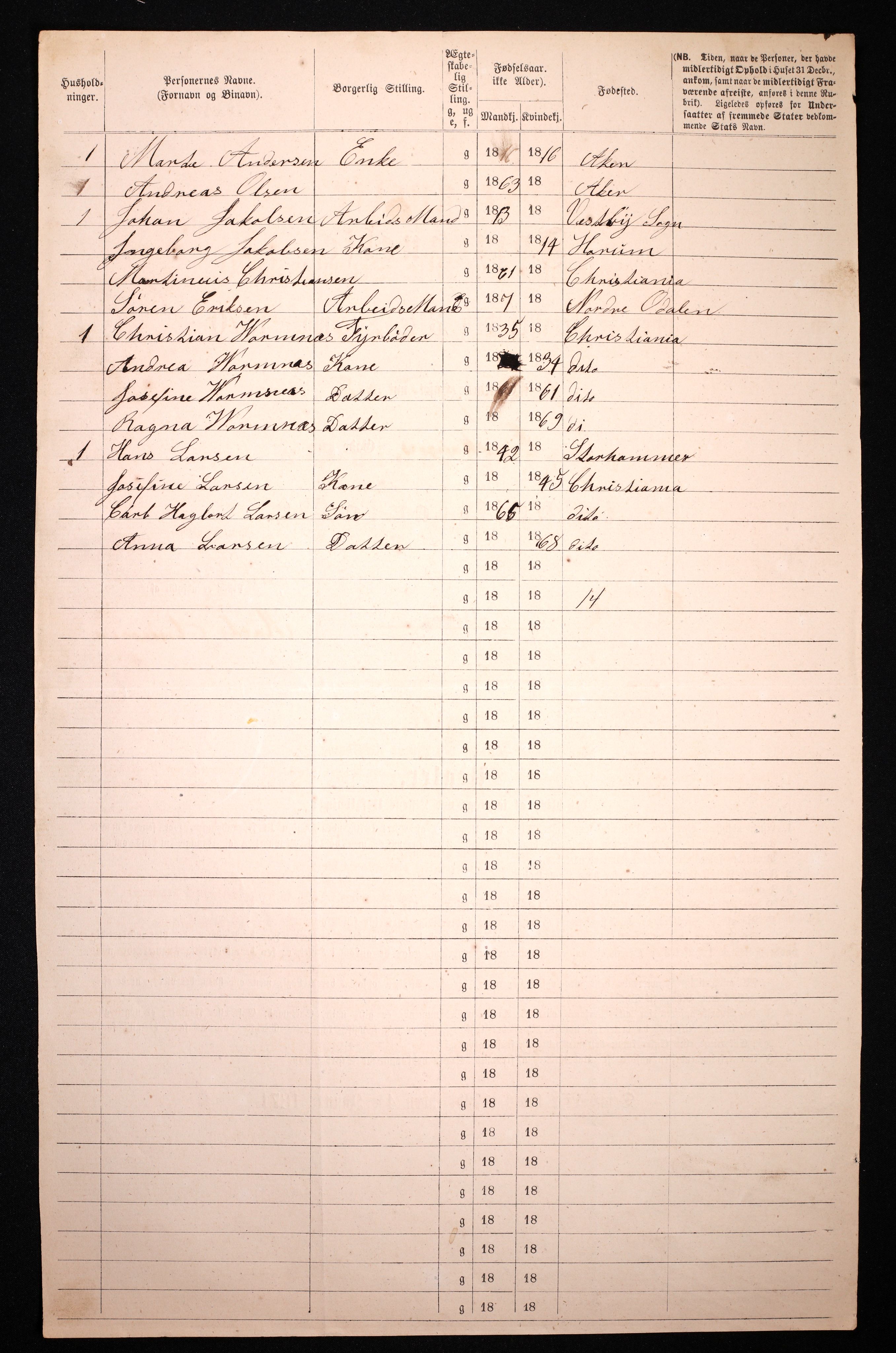 RA, 1870 census for 0301 Kristiania, 1870, p. 828